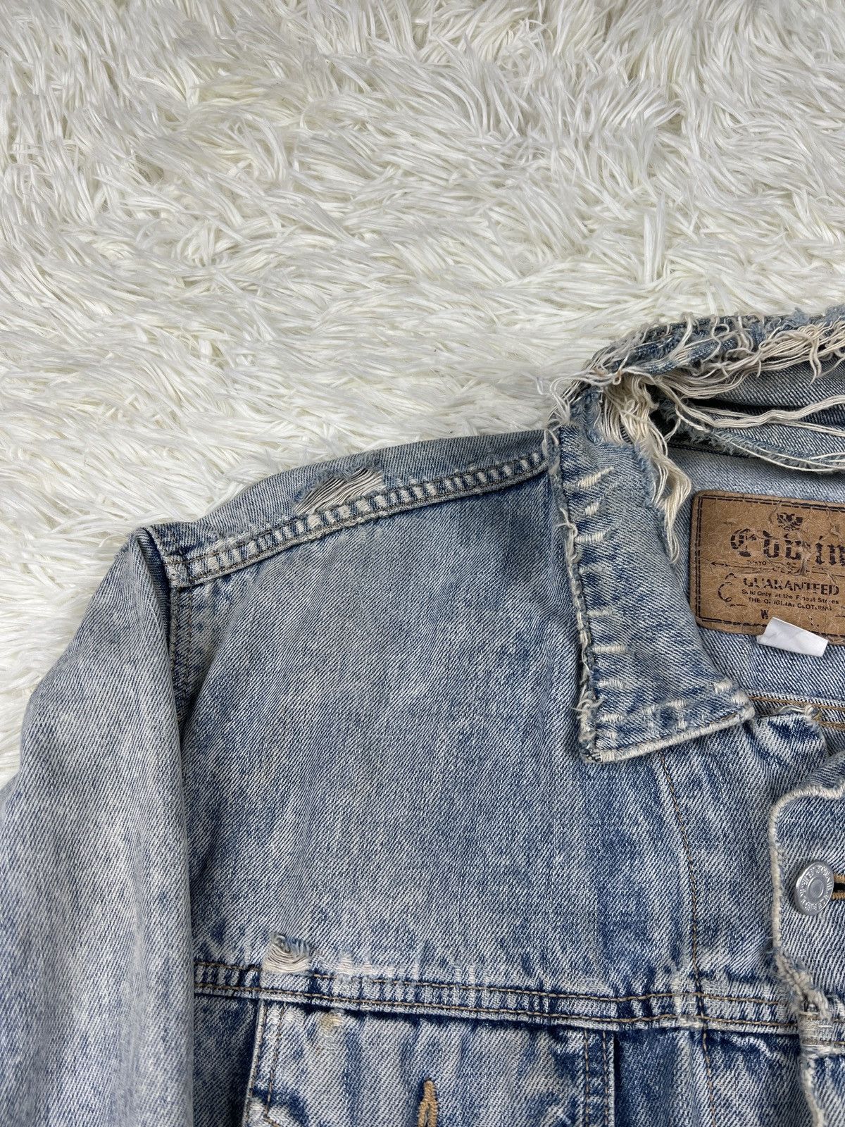 Edwin Vintage Edwin Faded Distressed Denim Jacket Size US L / EU 52-54 / 3 - 10 Thumbnail