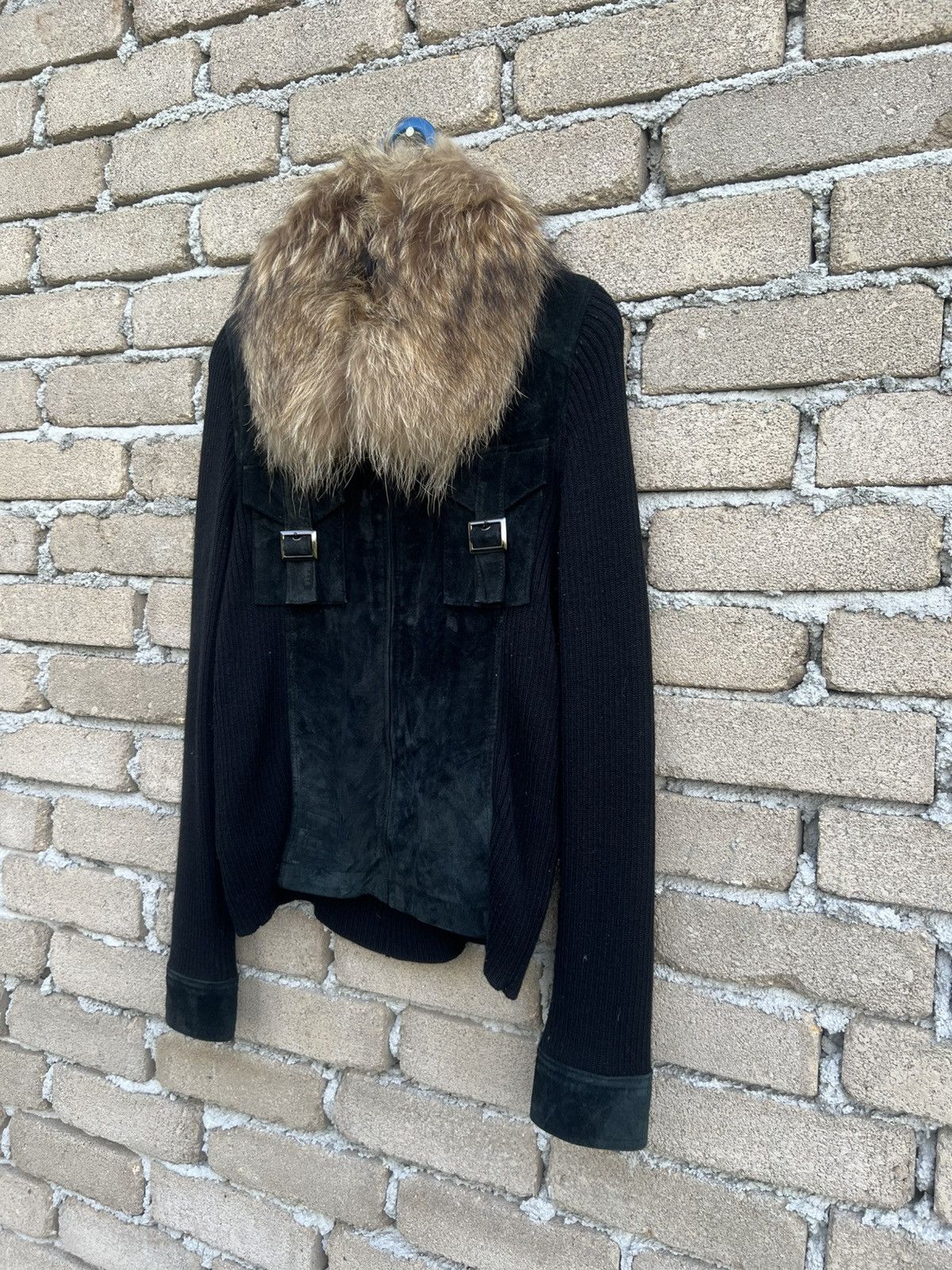 Japanese Brand Transwork Fur Collar Hybrid Cotton Leather Jacket Size S / US 4 / IT 40 - 4 Thumbnail