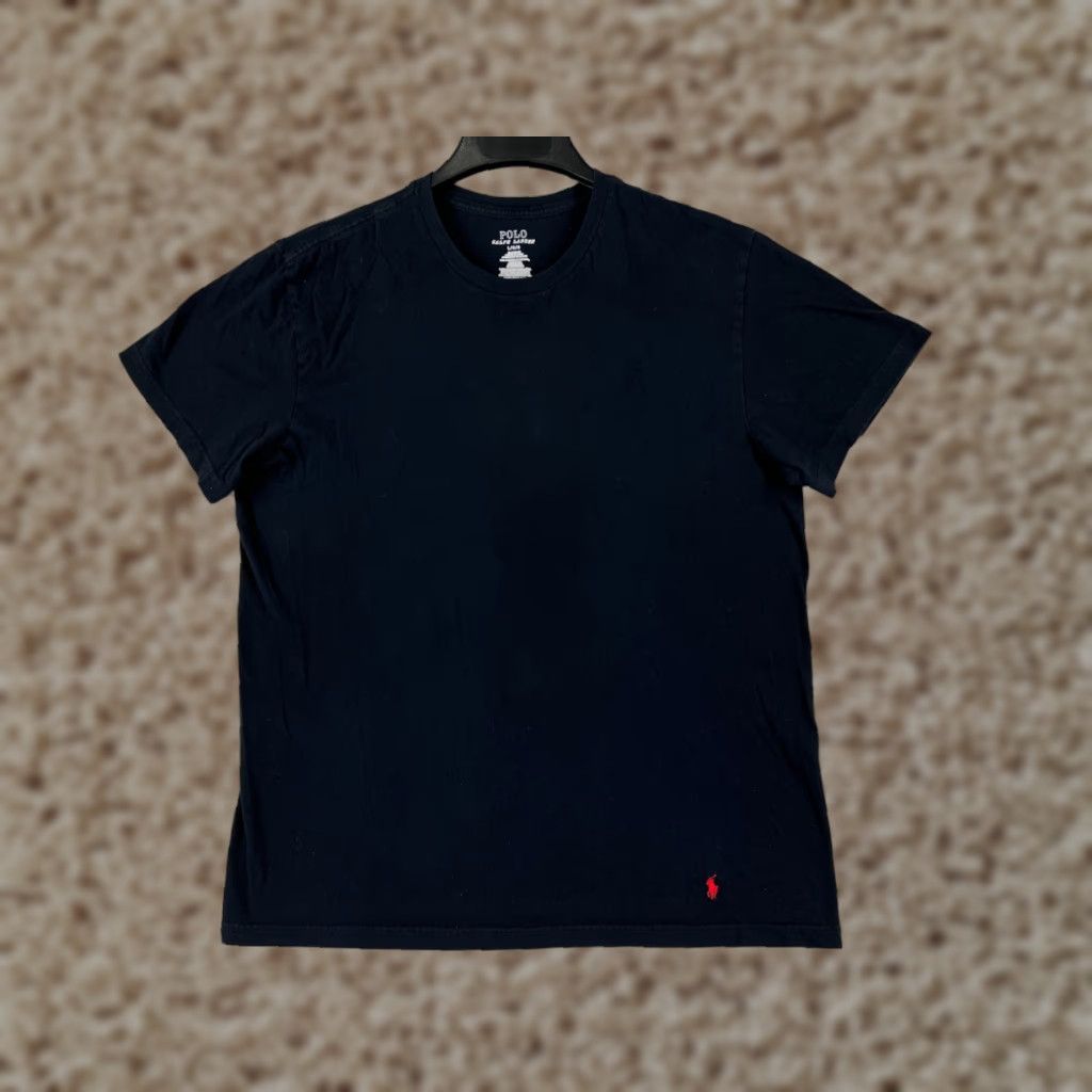 Ralph Lauren VINTAGE Ralph Lauren Shirt Adult Large Black Slim Fit Short Sleeve Crew Neck Cotton Sports Mens Size US L / EU 52-54 / 3 - 1 Thumbnail