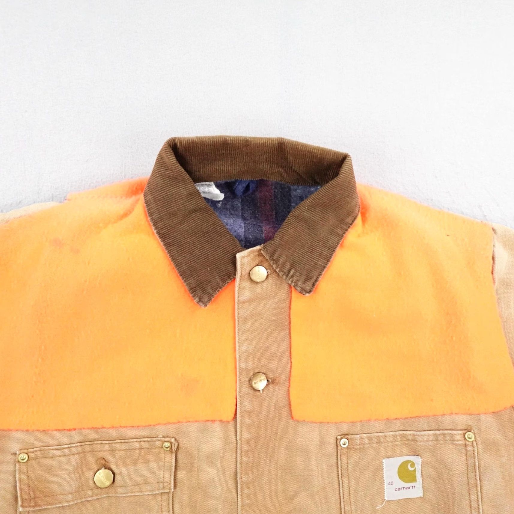 Carhartt VINTAGE Carhartt Jacket Mens 40 Brown Canvas Blanket Lined Chore Barn Coat 80s Canvas Coat Brown Mens 40 80s Size US XXS / EU 40 - 2 Thumbnail