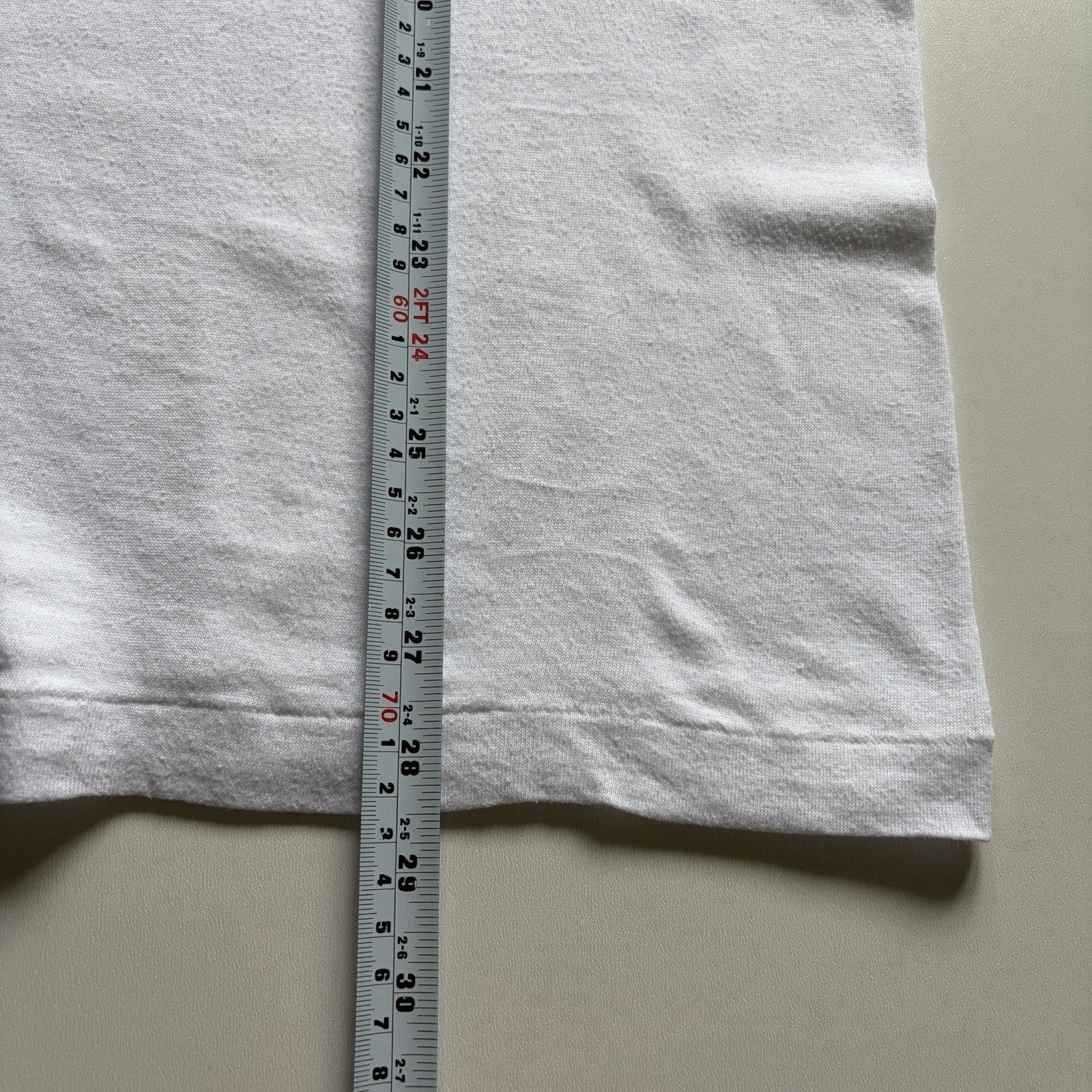 Vintage Vintage White Blank Shirt Large 90s Single Stitch 50/50 Rare Size US L / EU 52-54 / 3 - 6 Thumbnail