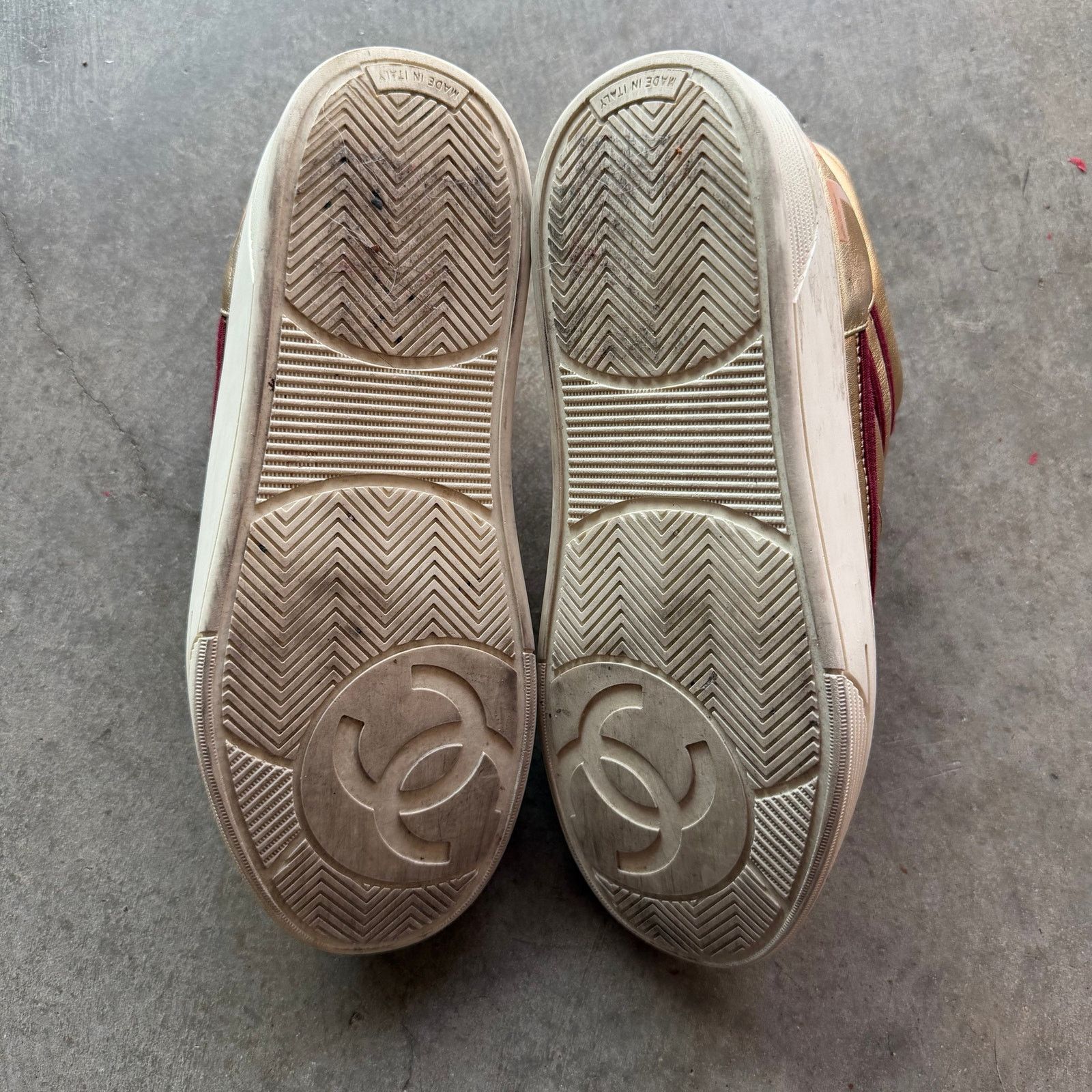 Chanel Chanel Metallic Satin Lambskin Lowtop Sneakers Size US 6.5 / IT 36.5 - 7 Thumbnail