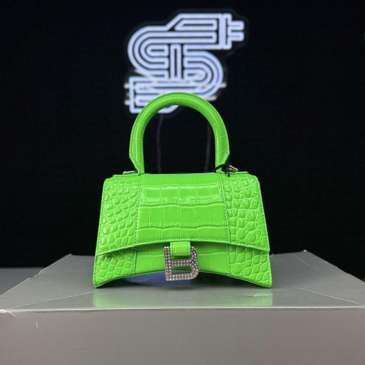 Balenciaga Balenciaga Hourglass S Embroidered Croc Size ONE SIZE - 2 Thumbnail