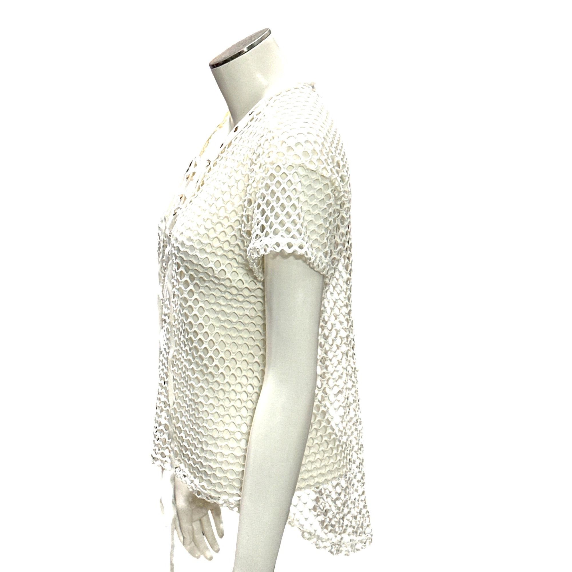 Other CCC Mesh Lace Up Crochet Swim Short Sleeve Cover Up Top Airy Size M / US 6-8 / IT 42-44 - 2 Thumbnail