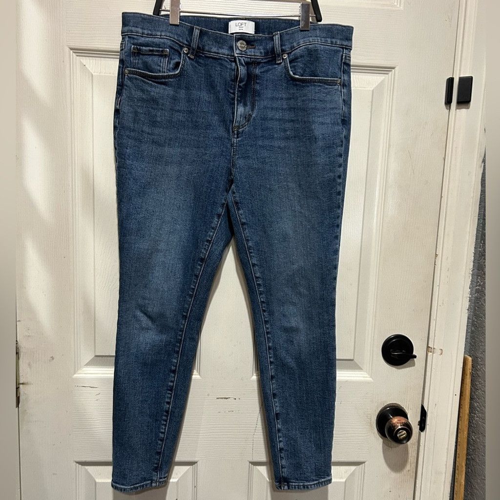 Loft LOFT blue petite high-waisted skinny ankle jeans Size 10 Size 32" / US 10 / IT 46 - 2 Thumbnail