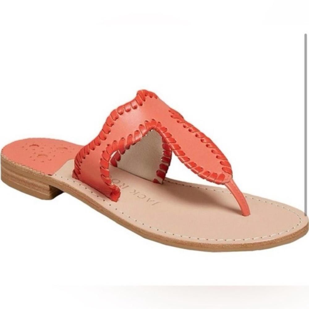 Designer Jack Roger l Jackie Leather Orange Sandals 9.5 Size US 9.5 / IT 39.5 - 9 Thumbnail