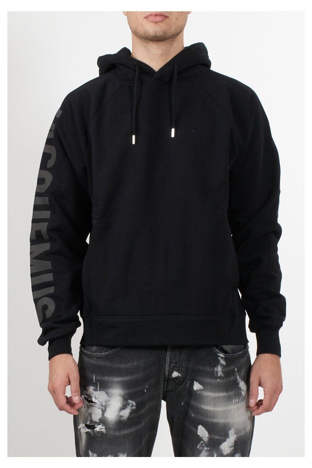 Jacquemus o1s22i1n1024 Typo Hooded Sweatshirt in Black Size US S / EU 44-46 / 1 - 1 Thumbnail