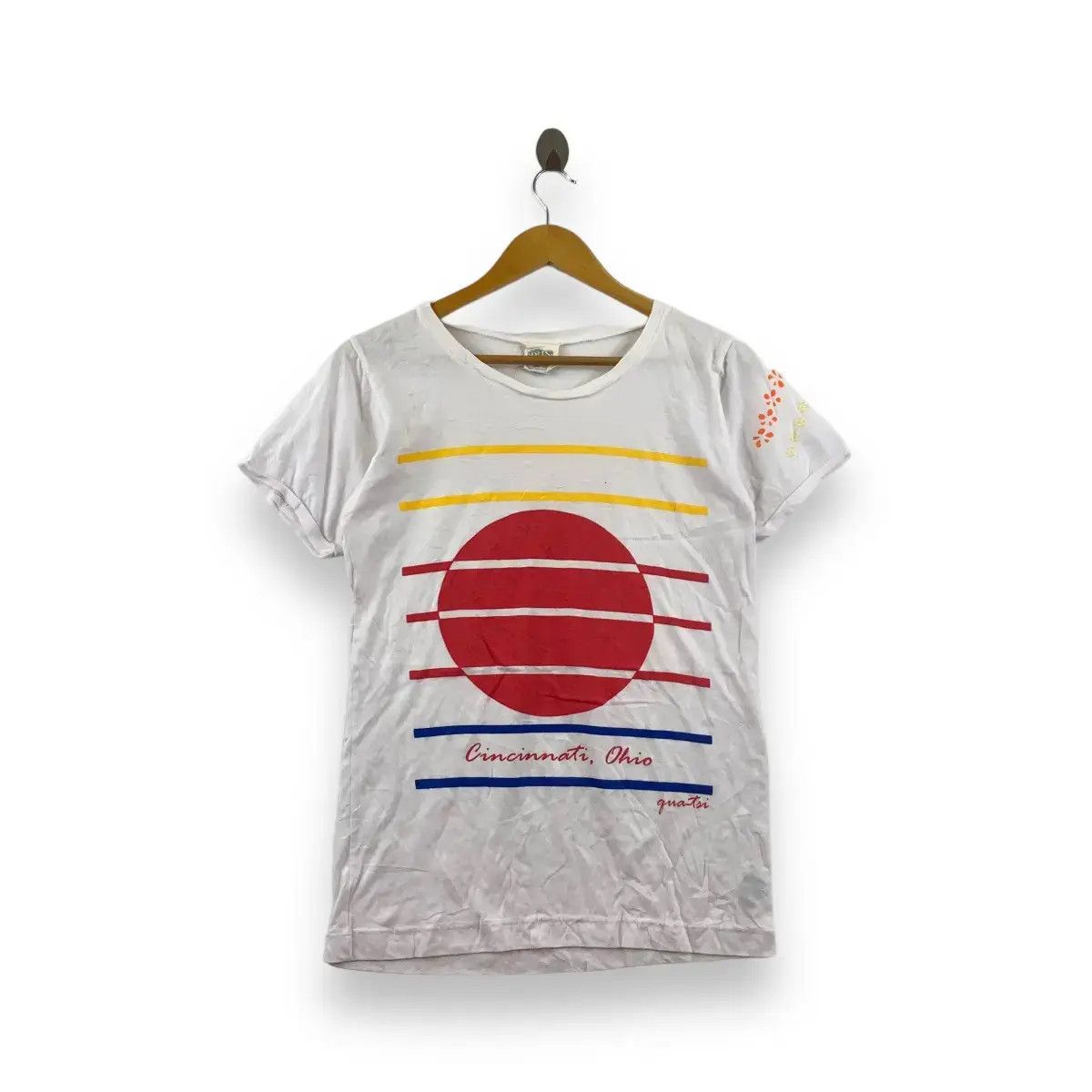 Vintage QUATSI CINCINNATI OHIO Sunrise Pop Art Graphic Tee Shirt Top Size S / US 4 / IT 40 - 1 Thumbnail