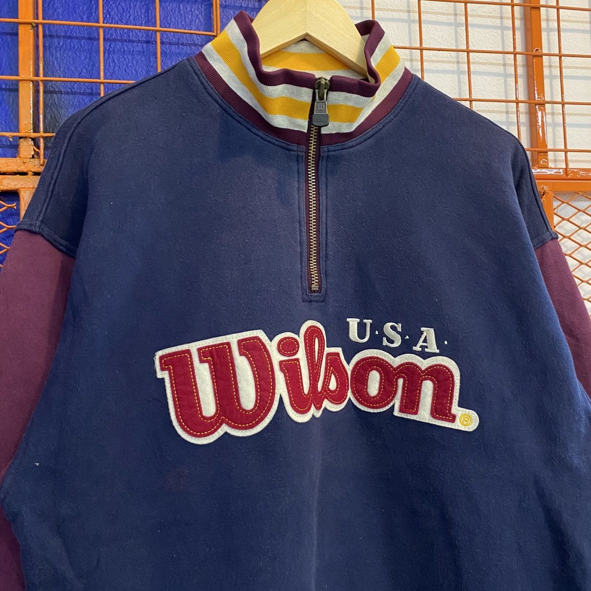 Vintage × Wilson Vintage Wilson Half Zipper Sweatshirt Jumper Embroidery Size US XL / EU 56 / 4 - 7 Thumbnail