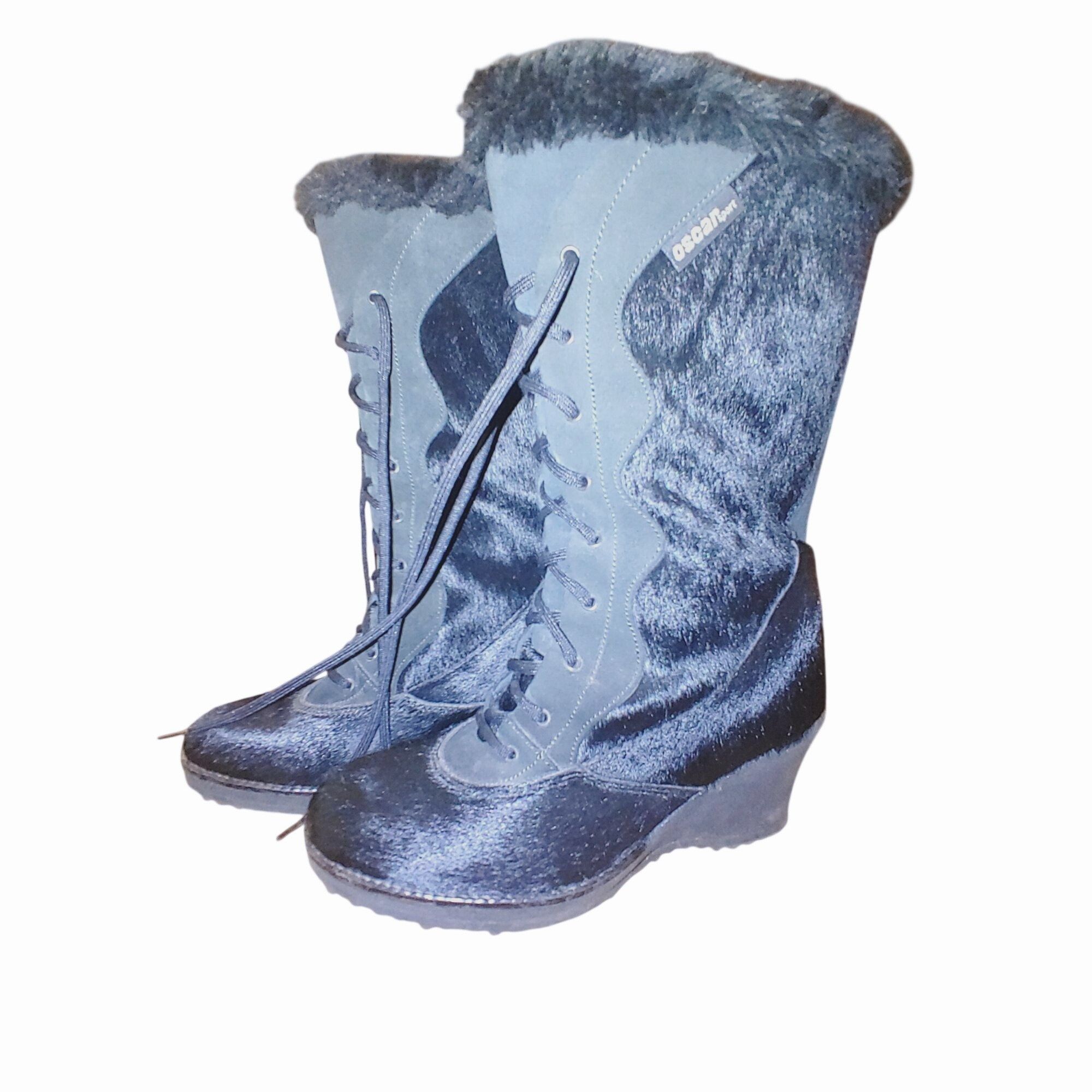 Other Oscar Sport Boots Black Ponyhair Fur Lace Up Après Ski Size Size ONE SIZE - 4 Thumbnail