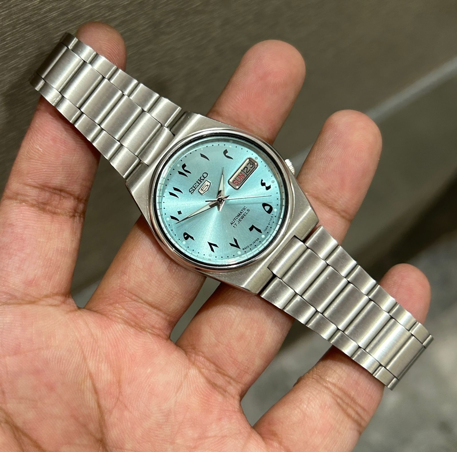 Seiko Vintage Seiko 5 Sky Blue Arabic Dial Automatic Watch Size 36 - 8 Thumbnail