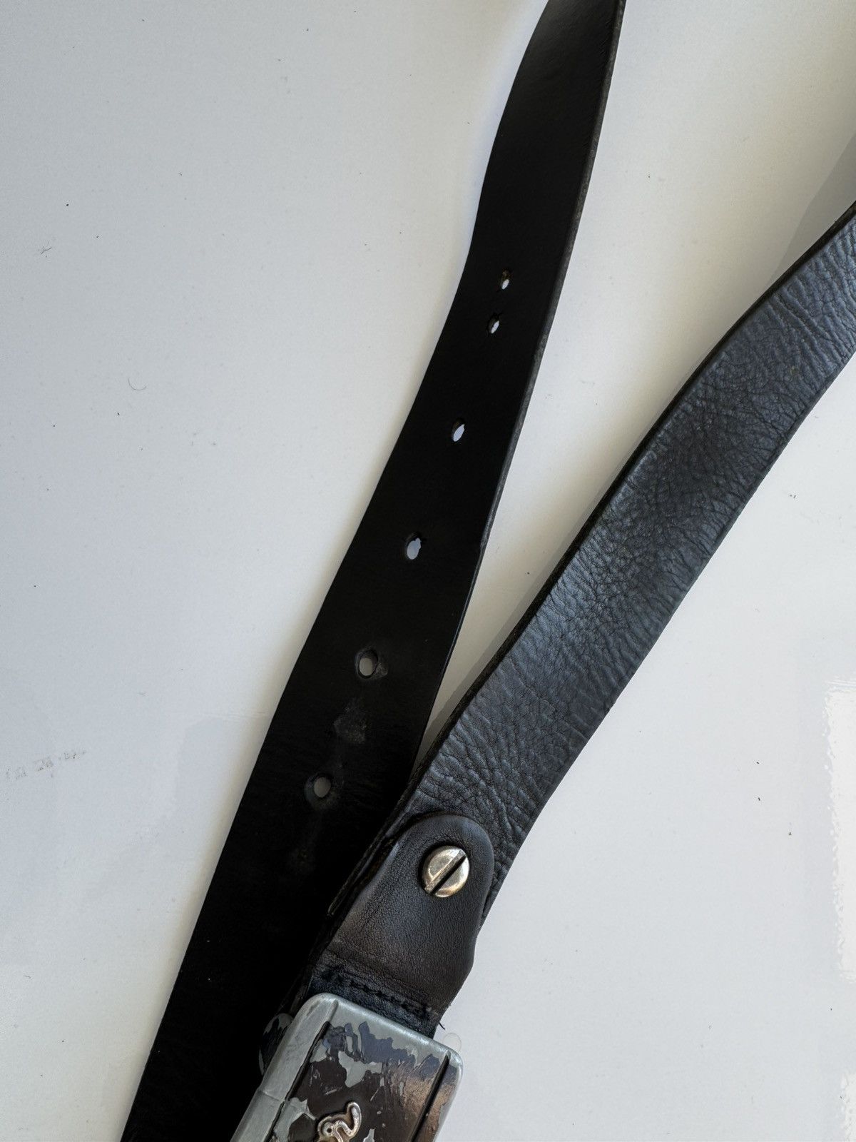 Wrangler Wrangler Vintage Logo Buckle Leather Belt Black Size ONE SIZE - 8 Thumbnail
