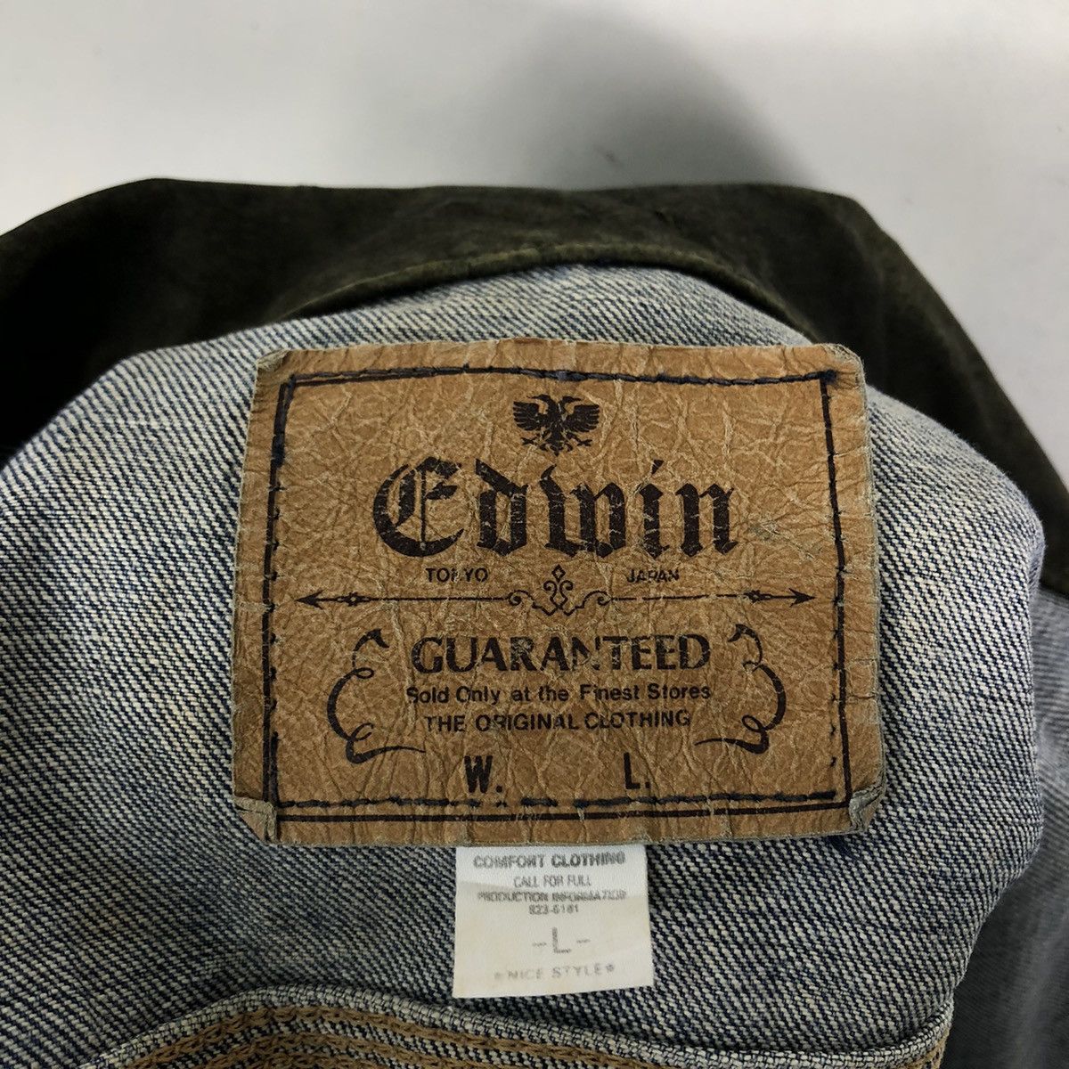 Vintage 🔥80s Vintage Edwin Denim Jacket Union Made Biker Racer Wear Size US L / EU 52-54 / 3 - 12 Thumbnail