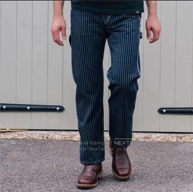 Iron Heart Iron Heart Striped Denim Work Pants . Size US 31 - 2 Thumbnail
