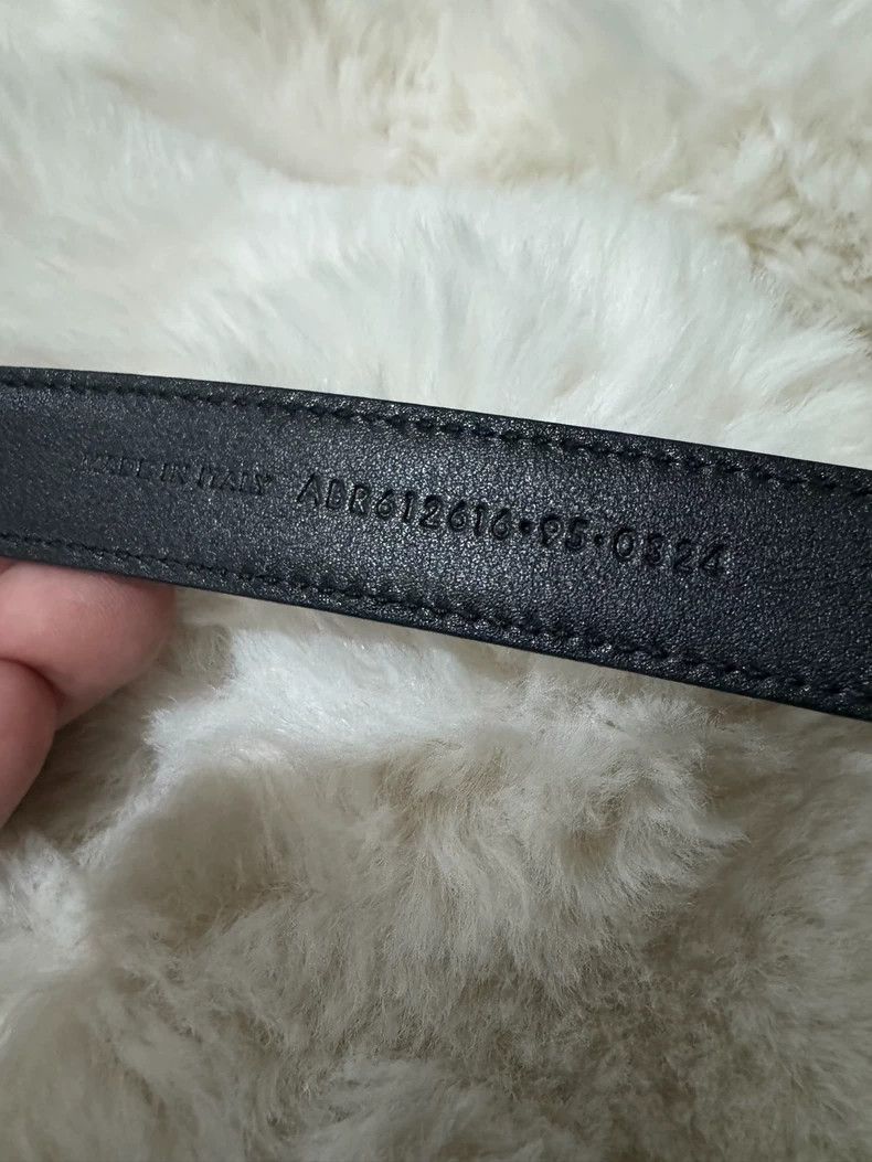 Saint Laurent Paris Saint laurent paris Black silver logo embossed leather belt Size ONE SIZE - 6 Thumbnail