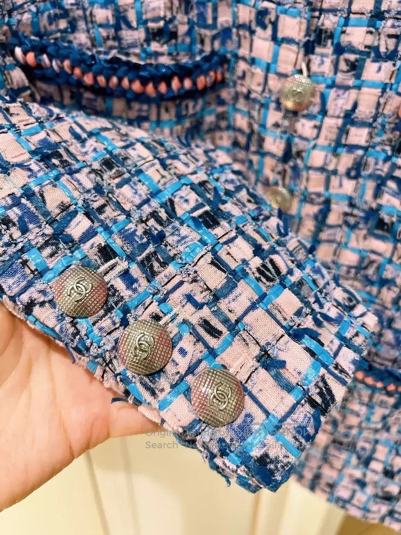 Chanel Chanel Pink and blue mosaic jacket Size XS / US 0-2 / IT 36-38 - 5 Thumbnail
