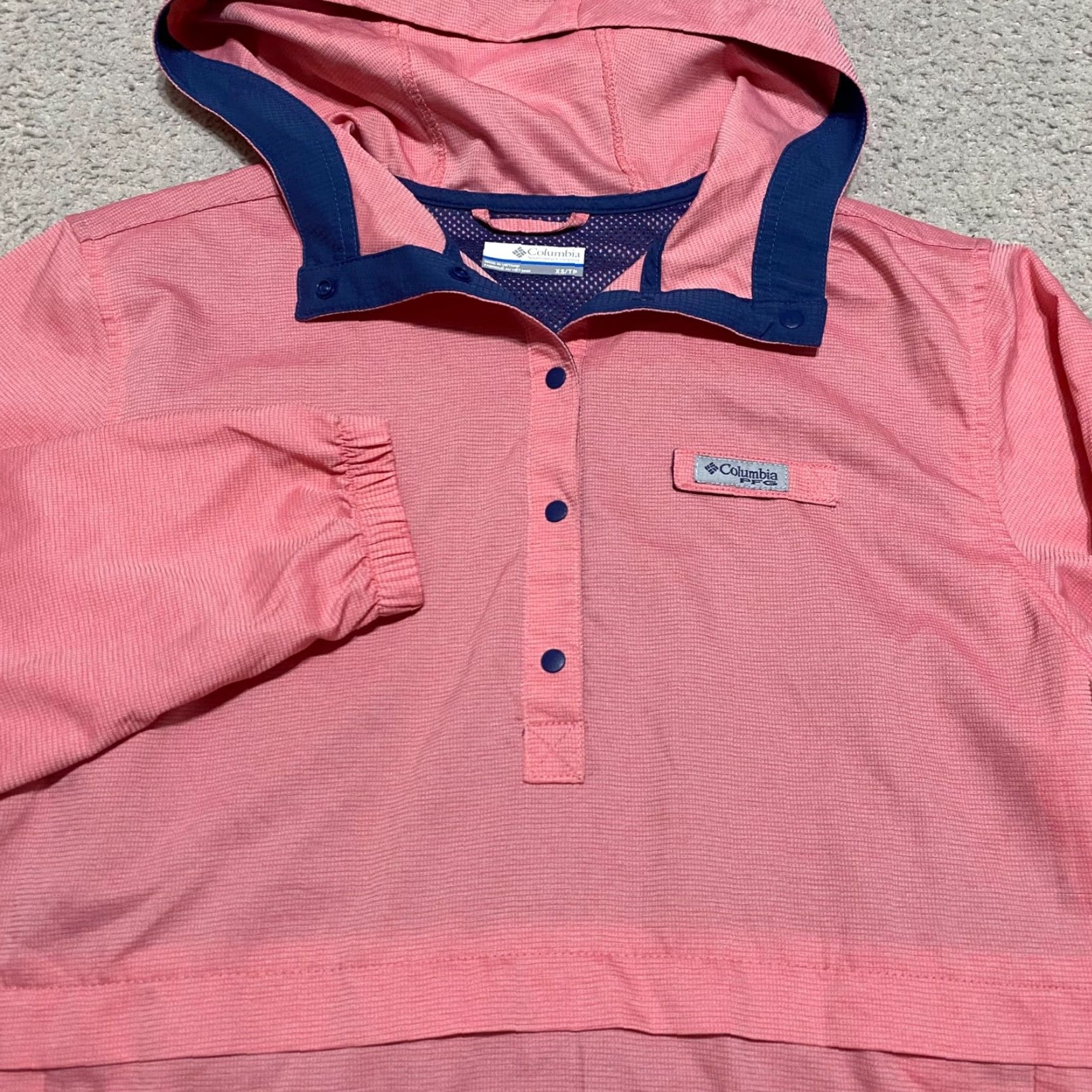 Pinko Columbia PFG Womens Jacket Windbreaker XS Pink Hooded Long Sleeve with Pockets - Regular, Softshell, Nylon? Size XS / US 0-2 / IT 36-38 - 5 Thumbnail
