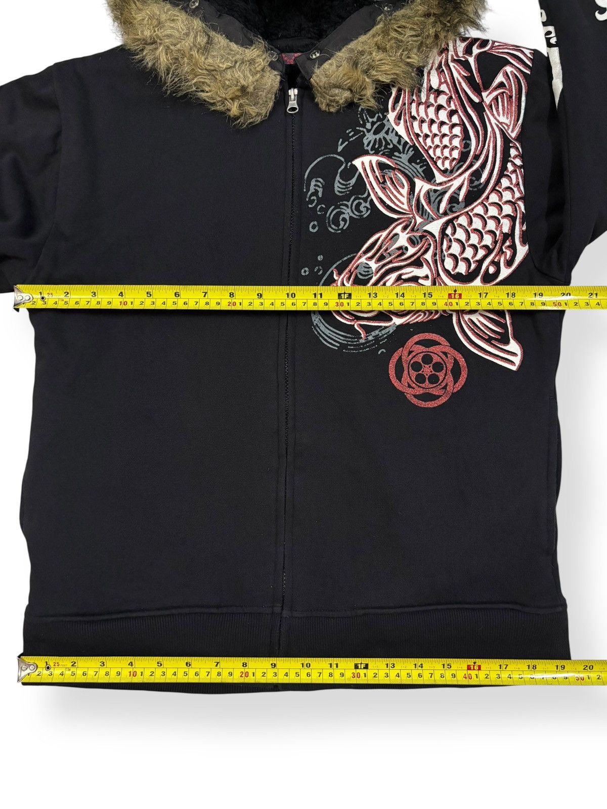 If Six Was Nine Japanese Brand Sukajan Koi Fish Printed Faux Fur Hoodie Size US M / EU 48-50 / 2 - 15 Thumbnail