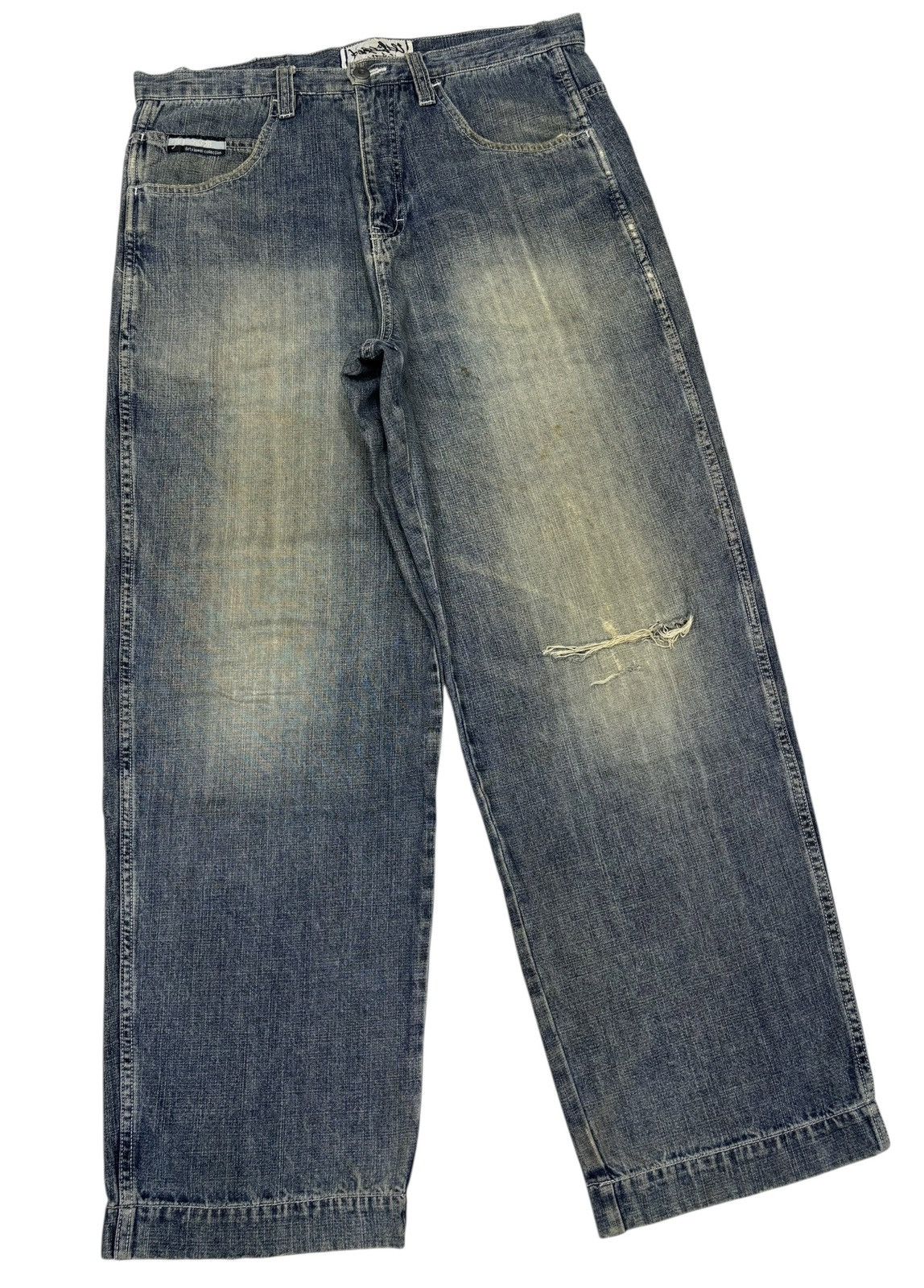 Le Grande Bleu (L.G.B.) BAGGY JEAN FOURSEASON DIRTY JEWEL SKATEBOARD DENIM JEAN Size US 36 / EU 52 - 4 Thumbnail