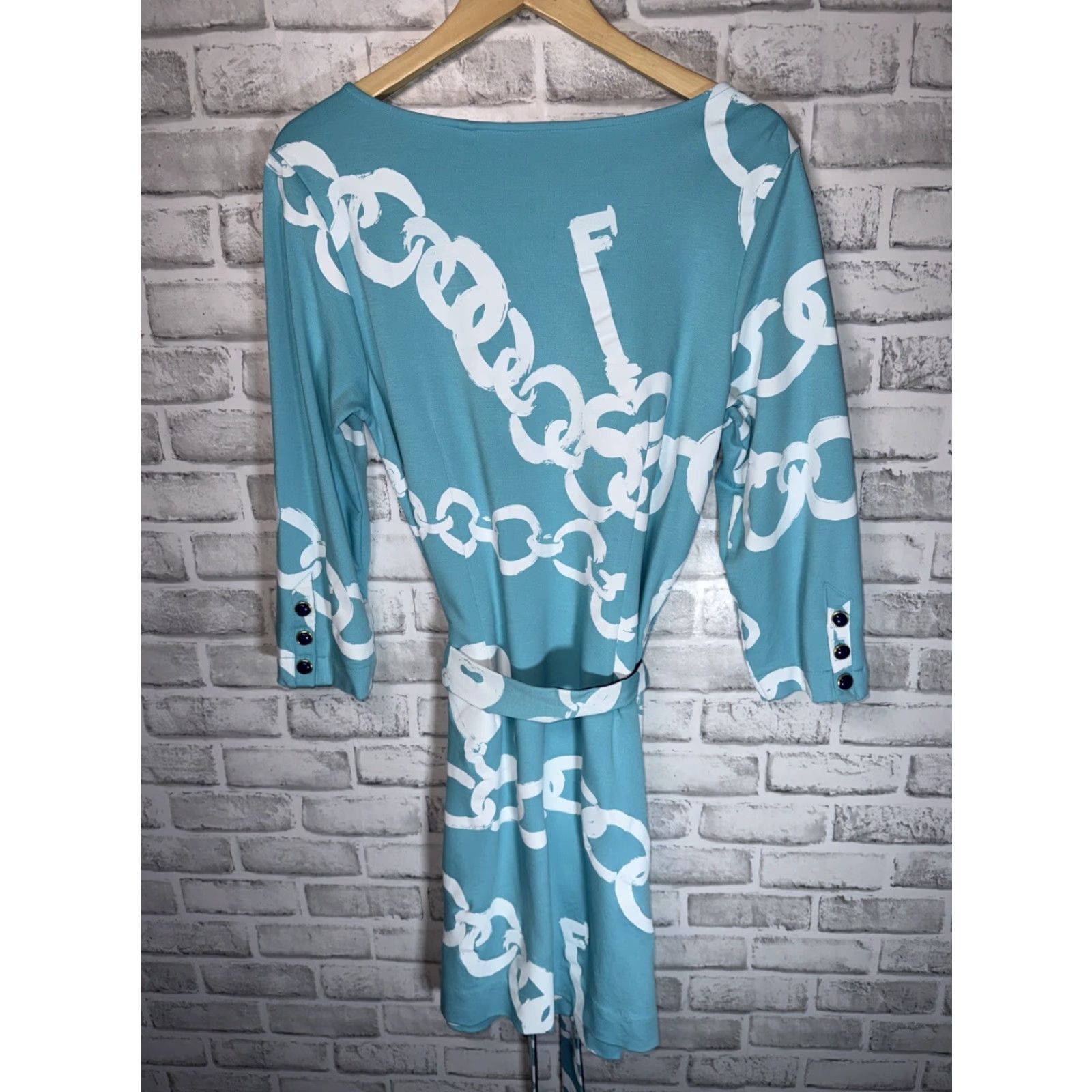 Lilly Pulitzer VINTAGE Lilly Pulitzer Jonah Posh Ponte KeyChain Print Belted Rayon Dress L Size L / US 10 / IT 46 - 6 Thumbnail