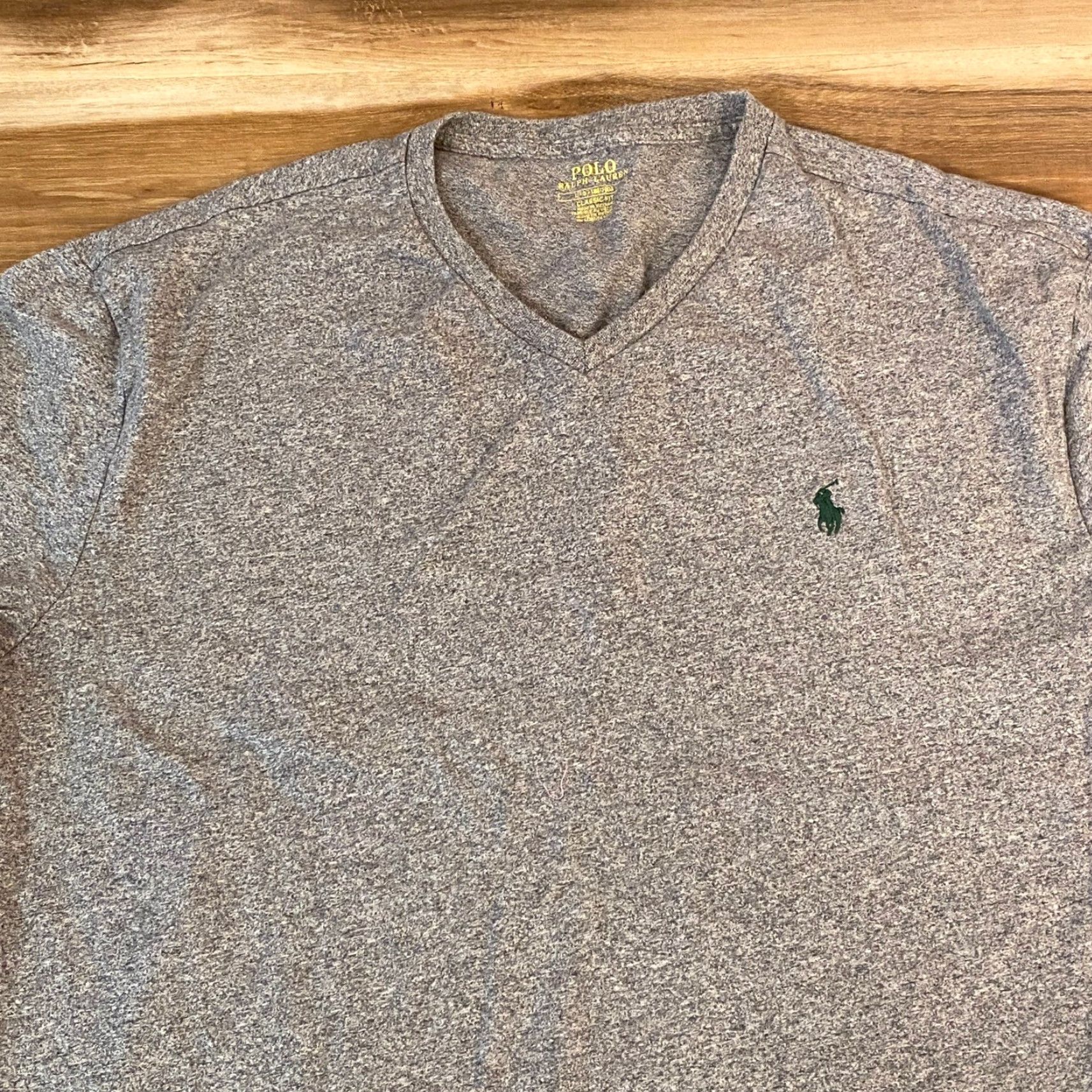 Polo Ralph Lauren Polo Ralph Lauren T-Shirt Mens L V-Neck Long Sleeve Classic Fit Logo Embroidered Grey Size US L / EU 52-54 / 3 - 2 Thumbnail