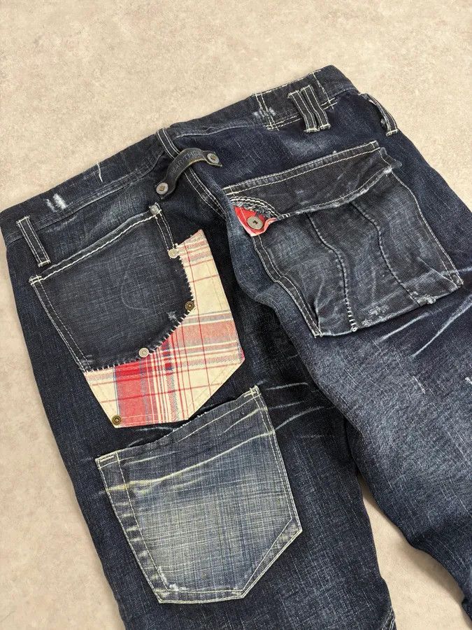 Marithe + Francois Girbaud 2000s Marithé + François Girbaud Blue Deconstructed Denim Jeans Size US 30 / EU 46 - 6 Thumbnail