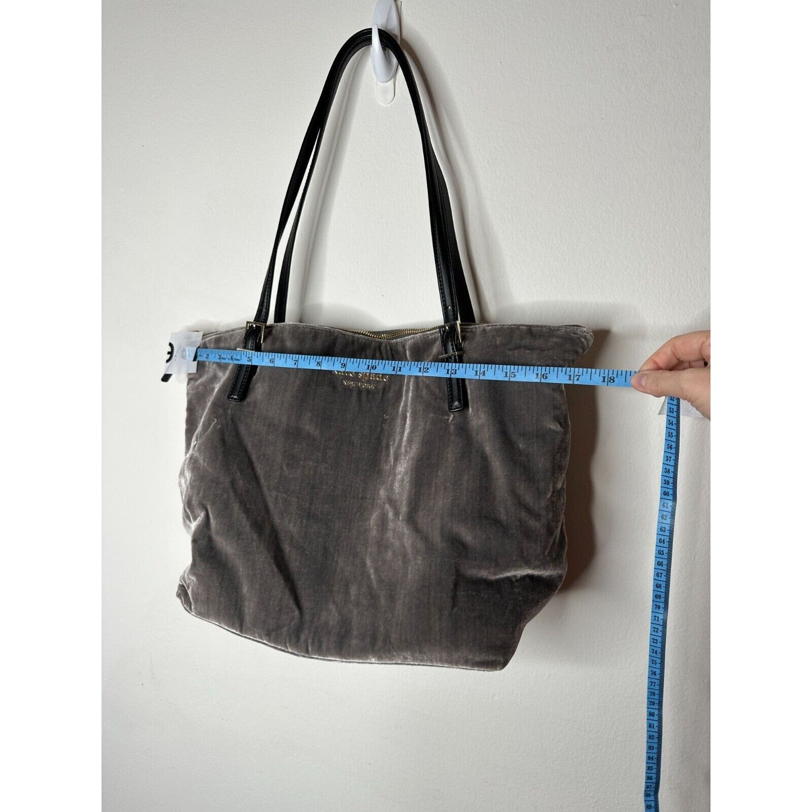 Kate Spade Kate Spade Gray Kona Dawn Place Velvet Leather Handle Tote L Size ONE SIZE - 15 Thumbnail