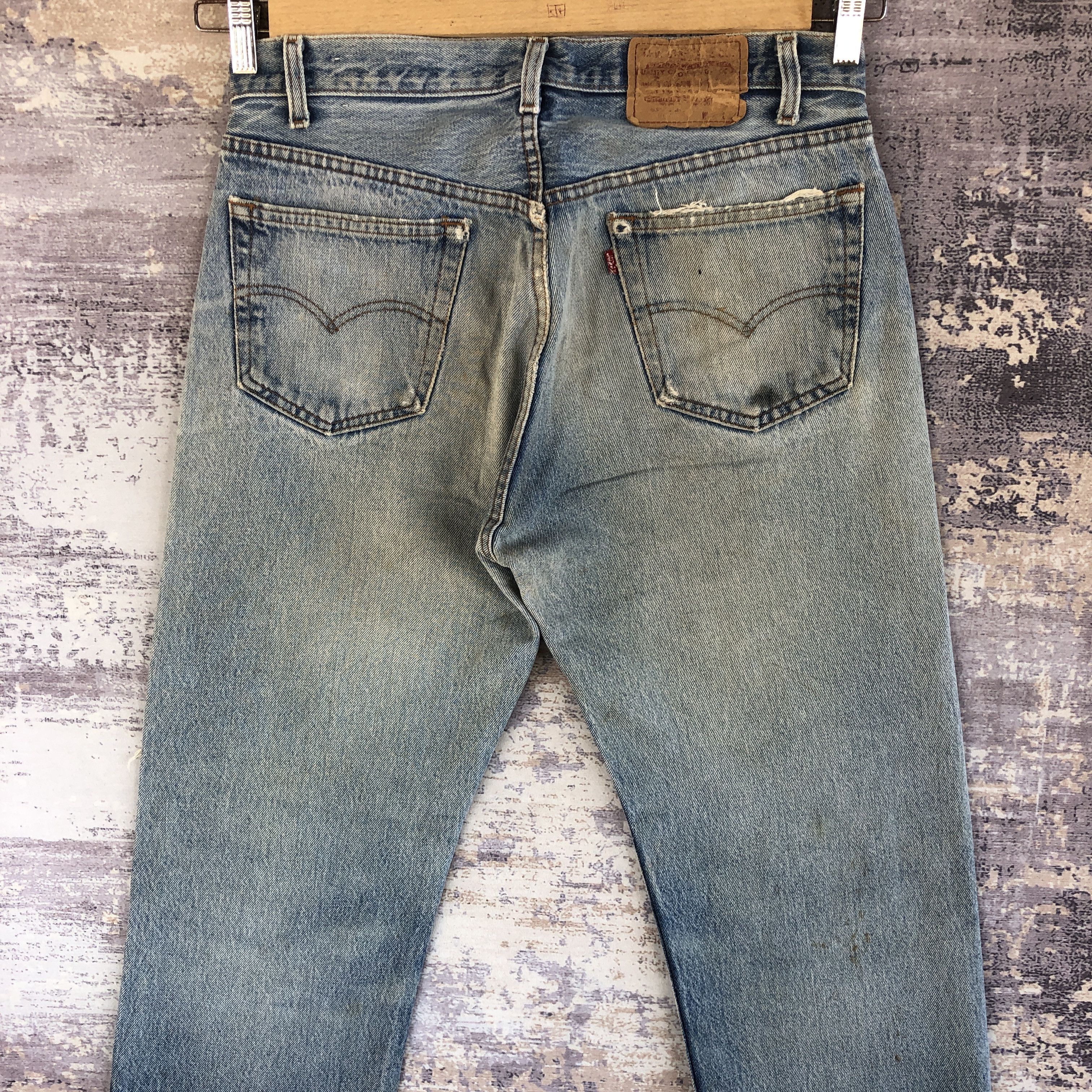 Levi's Vintage 70s Levis 501 Faded Distressed Jeans Levis Mud Denim Size US 32 / EU 48 - 4 Thumbnail