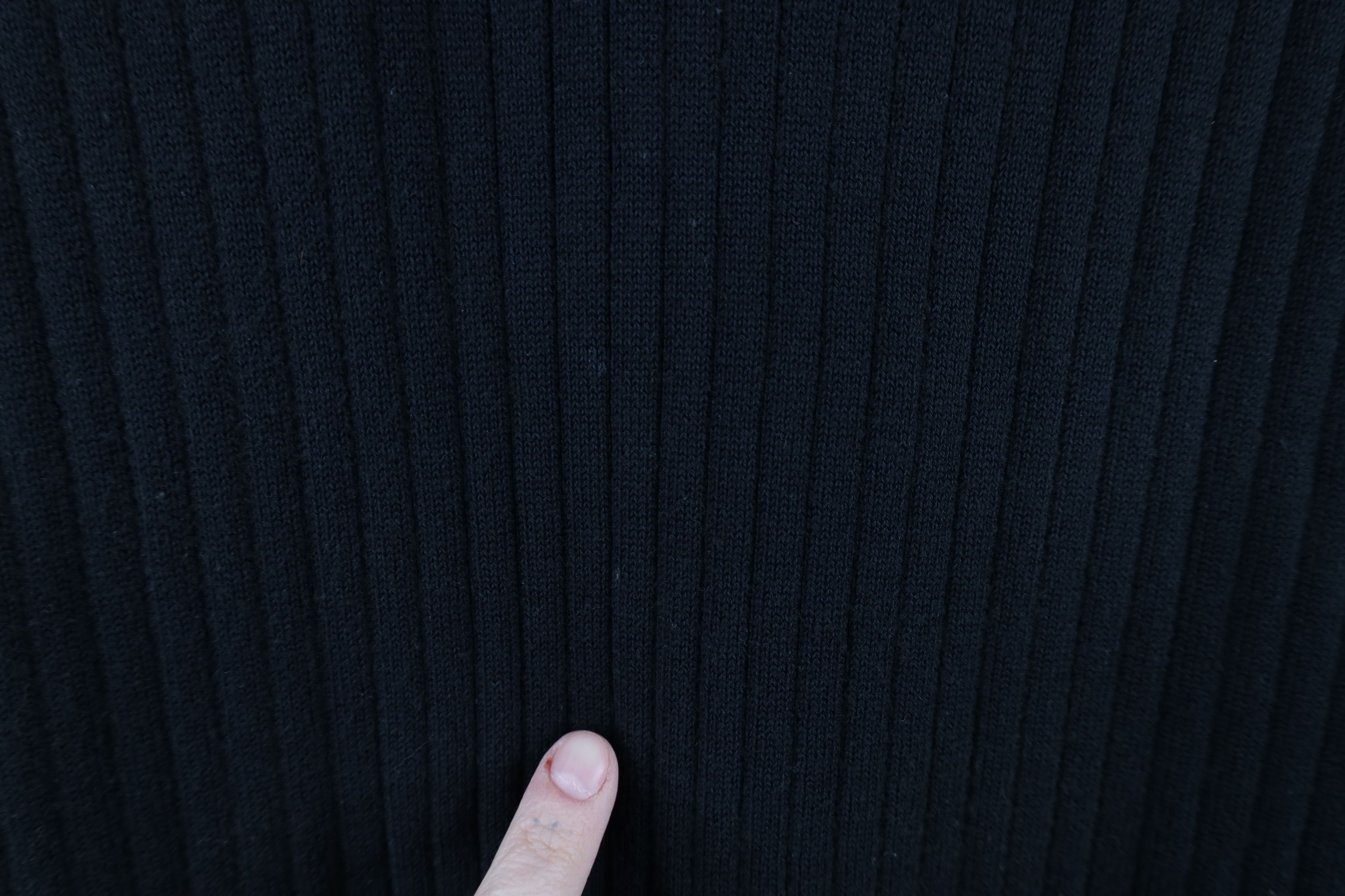 Vintage Vintage 90s Streetwear Ribbed Knit Collared Polo Shirt Black Size US M / EU 48-50 / 2 - 4 Thumbnail