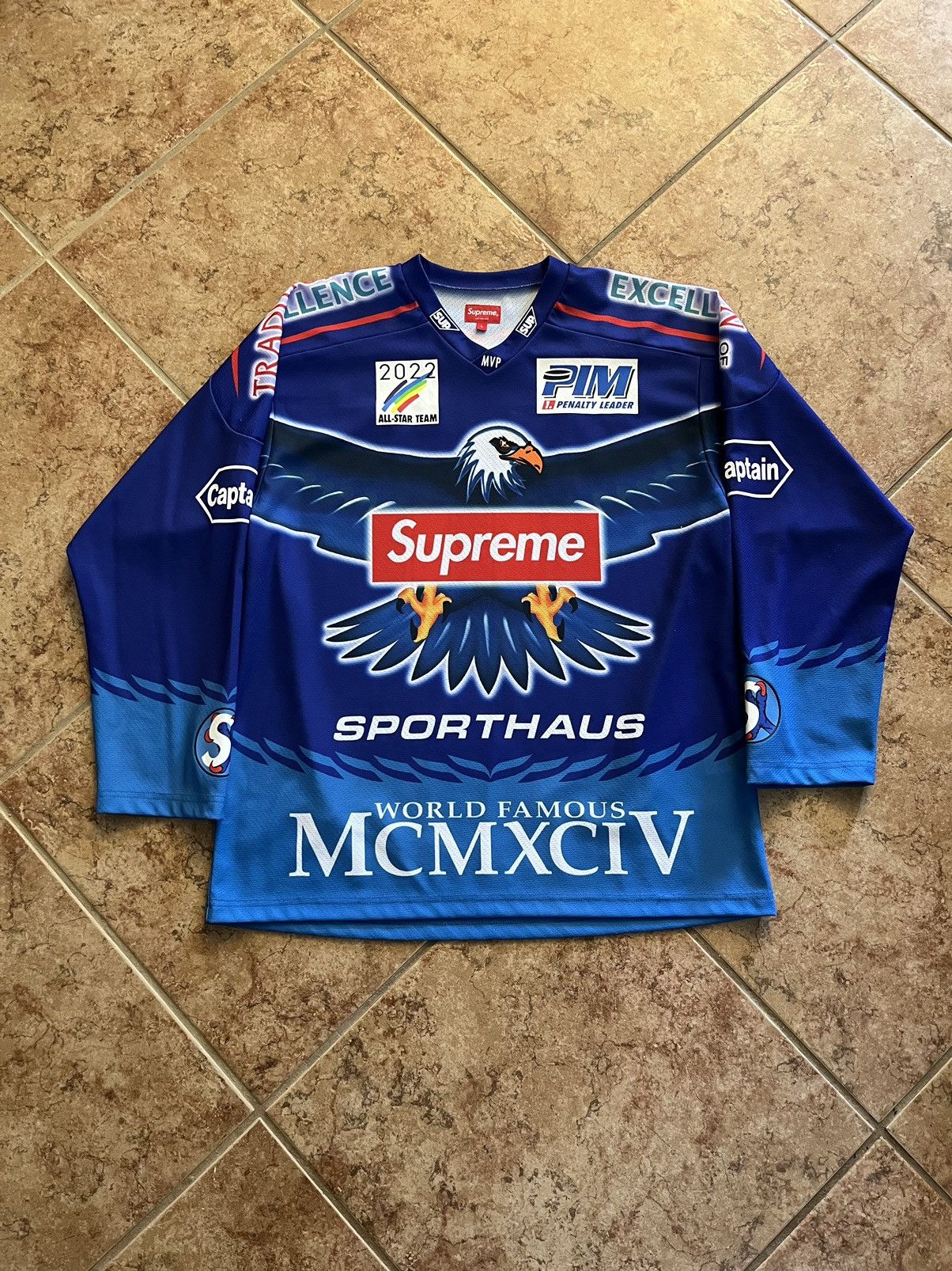 Supreme SS22 Supreme Eagle moto cross jersey | Grailed