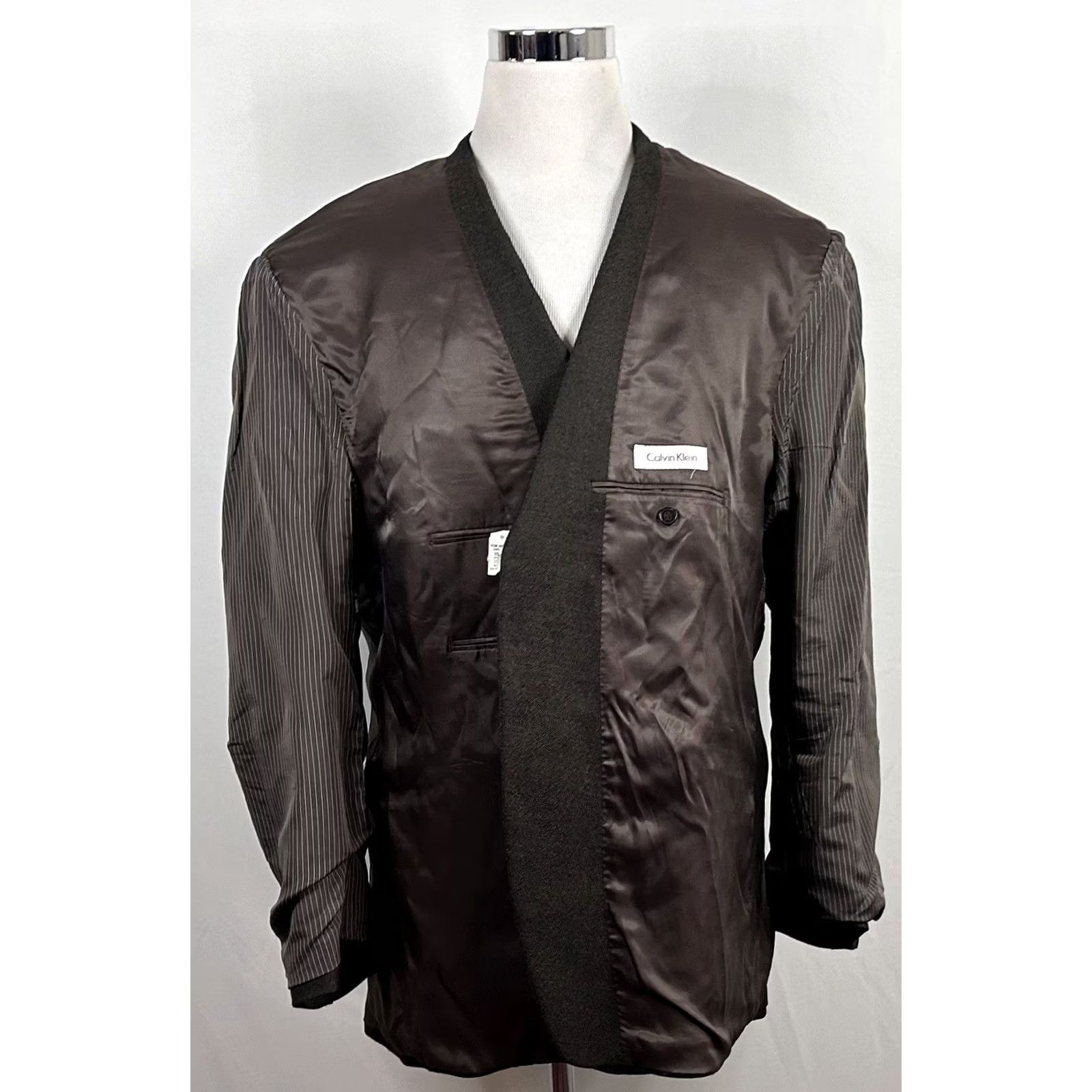 Pronto Uomo Pronto Uomo Sport Coat 52L Brown Wool Peak Lapel Two-Button Double Vented Long Coat Mens Wide Size 52 Big & Tall 100% Wool Solid Formal Jacket Size US XS / EU 42 / 0 - 7 Thumbnail
