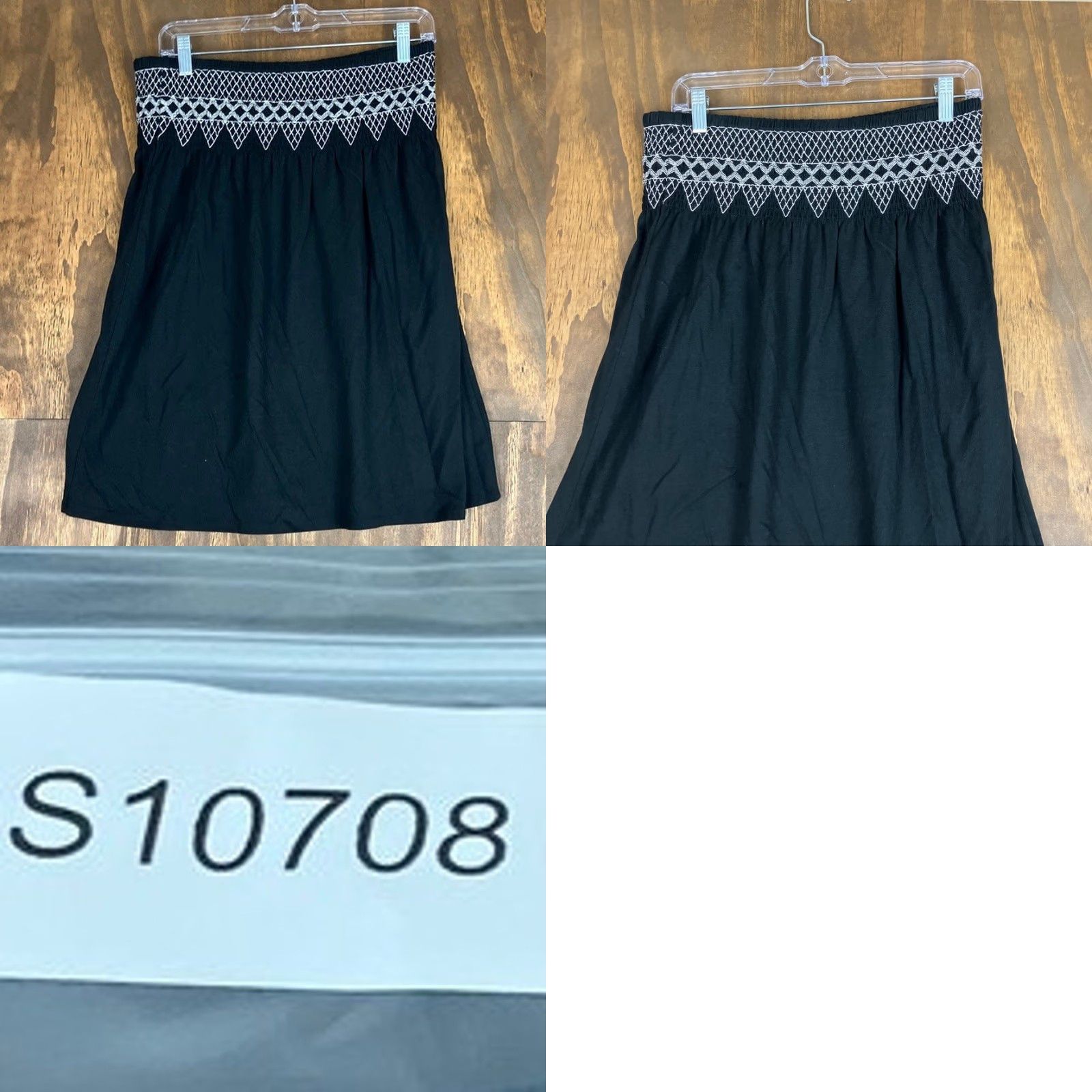 J. Jill J Jill Womens Skirt Black Embroidered Elastic Waist Midi Modal Blend Small Skirt Womens Size 28" / US 6 / IT 42 - 8 Thumbnail