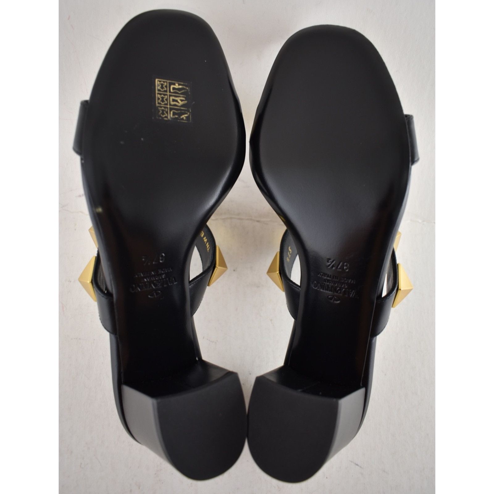 Valentino Rockstud Roman Stud City 60mm Slide Mule Sandal Block Heel Size US 7.5 / IT 37.5 - 18 Thumbnail