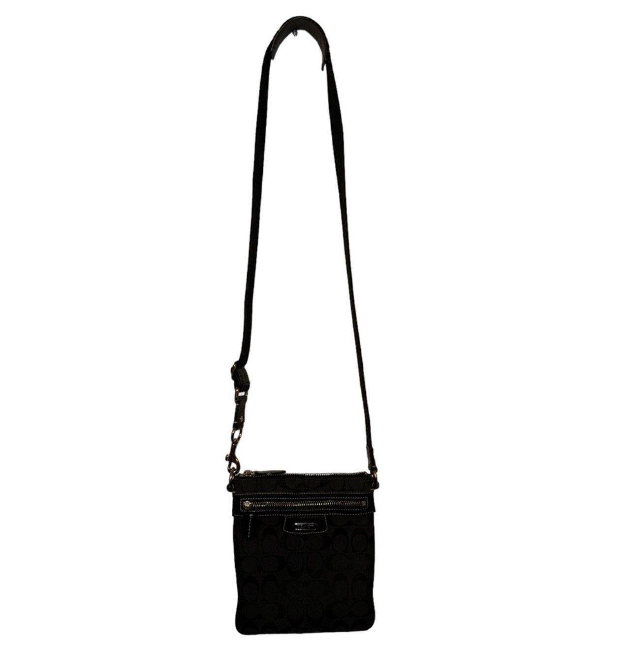 Coach Coach Black Signature Canvas Leather Penelope Messenger Bag Size ONE SIZE - 7 Thumbnail