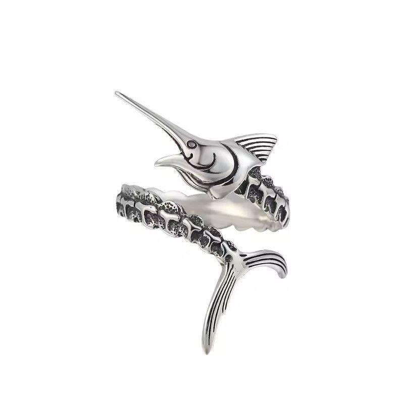 Jewelry Sterling Silver Tuna Streetwear Ring Size ONE SIZE - 6 Thumbnail