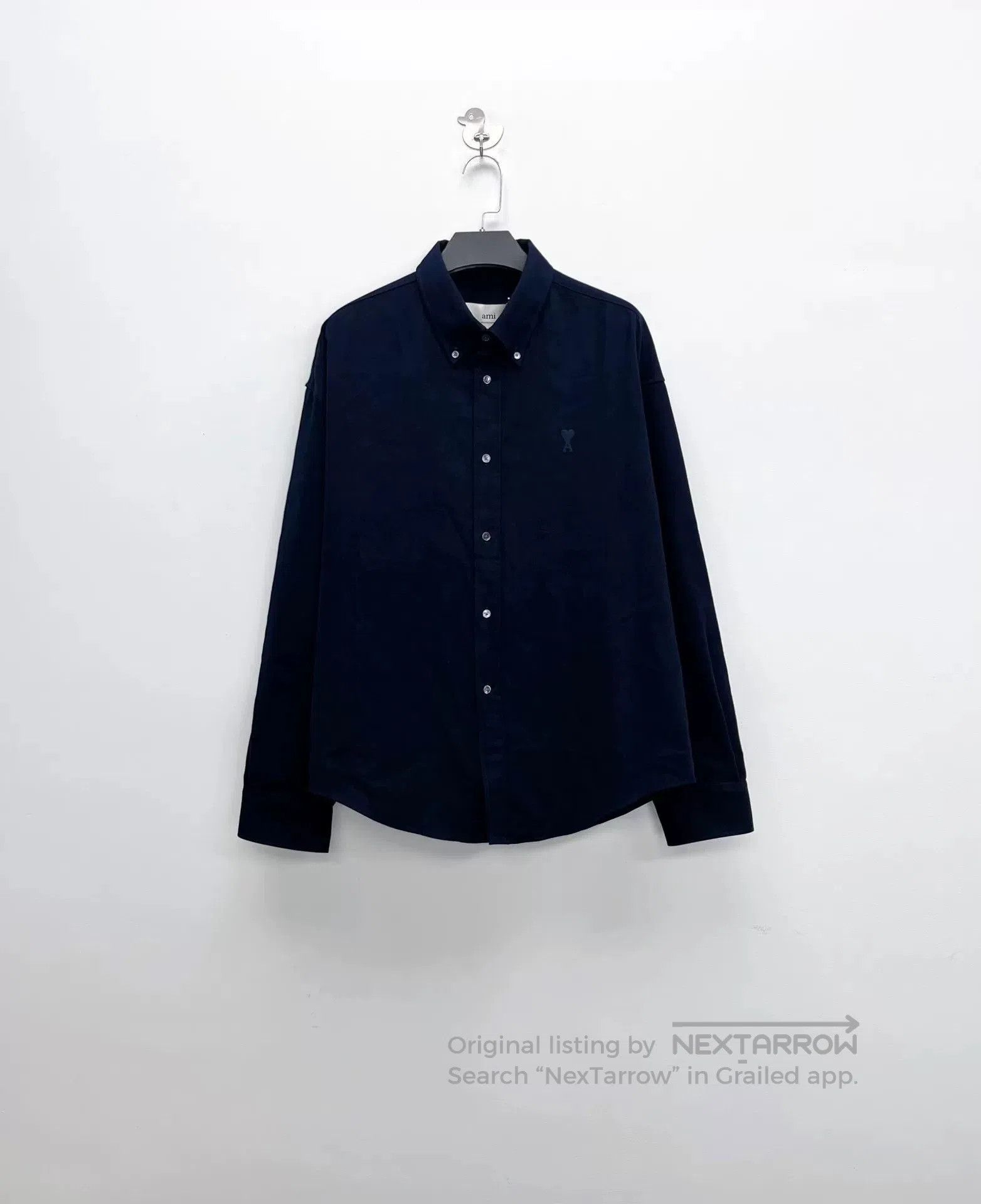 AMI Ami New Navy Embroidered Heart Logo Shirt Jacket. Size US XS / EU 42 / 0 - 1 Thumbnail