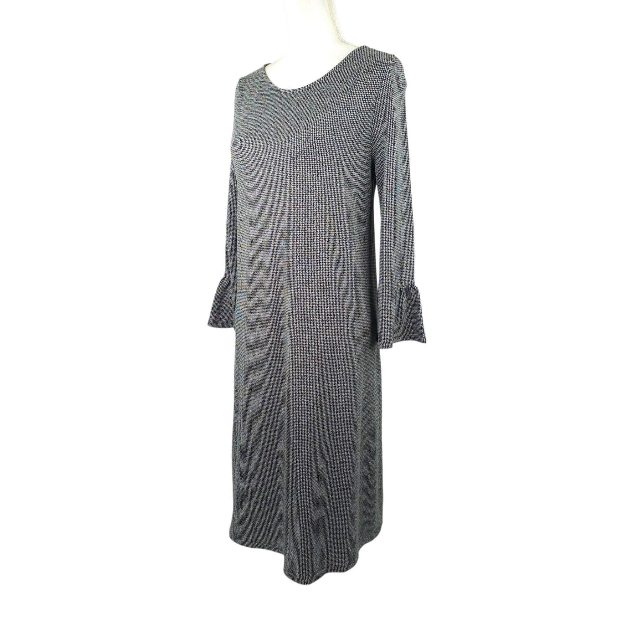 J. Jill J JILL Wearever Dress Womens S Gray Houndstooth Flutter Size S / US 4 / IT 40 - 3 Thumbnail