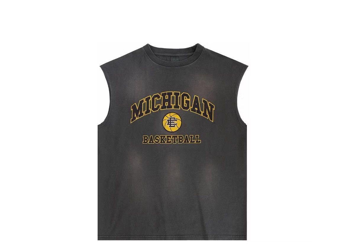 Eric Emanuel Eric Emanuel EE washed grey Michigan Wolverines cutoff shirt Size US L / EU 52-54 / 3 - 1 Thumbnail