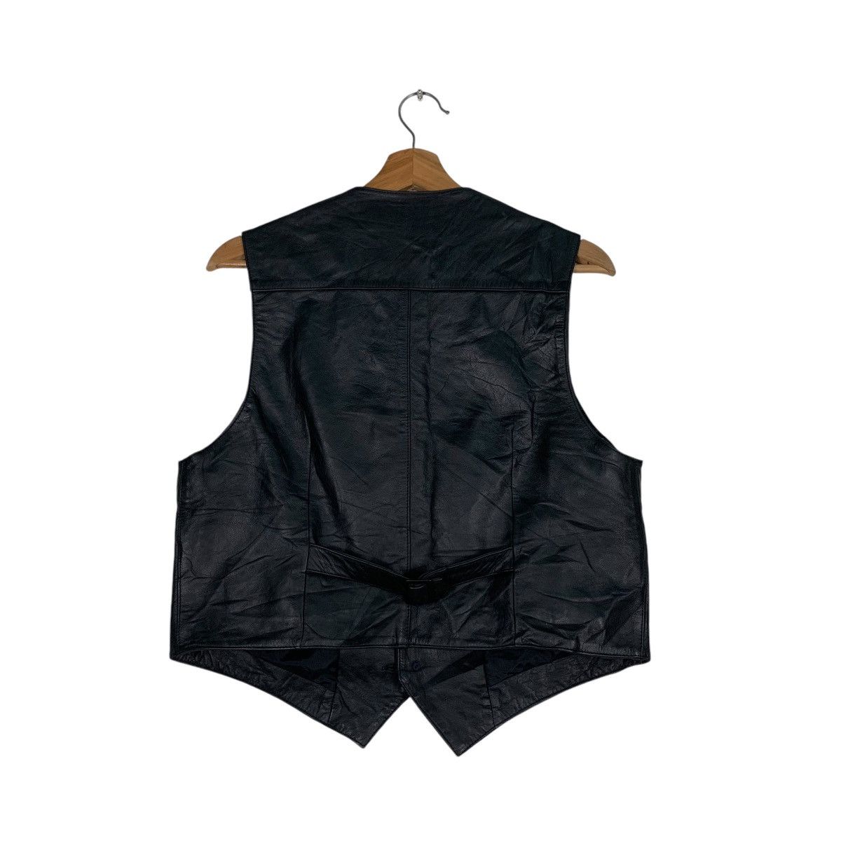 Japanese Brand PLUS-B Cowhide Black Leather Vest #1233-C56 Size US M / EU 48-50 / 2 - 7 Thumbnail
