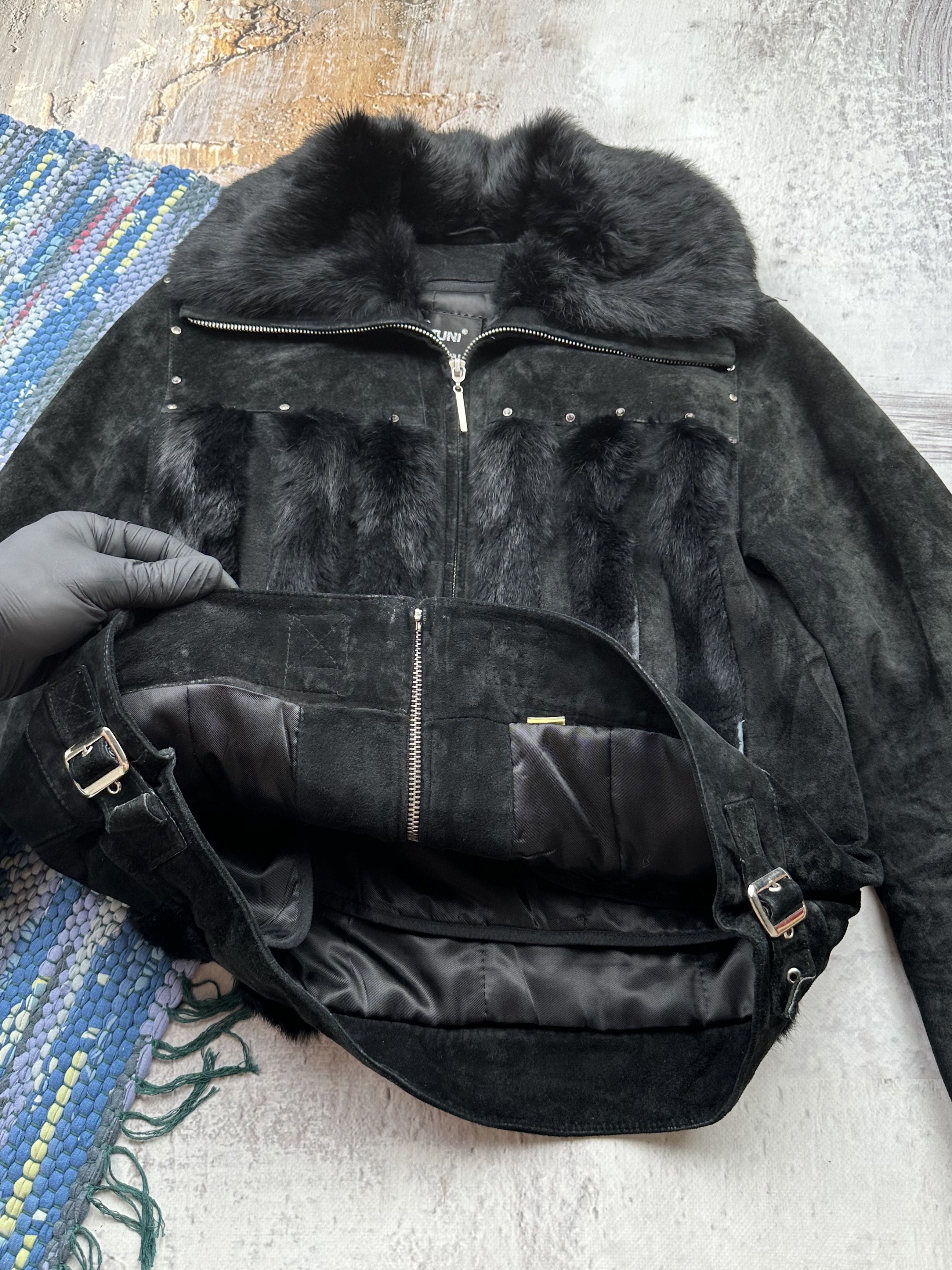 Vintage Vintage Real Fur and Suede Leather Jacket With Belt A71D15 Size M / US 6-8 / IT 42-44 - 6 Thumbnail