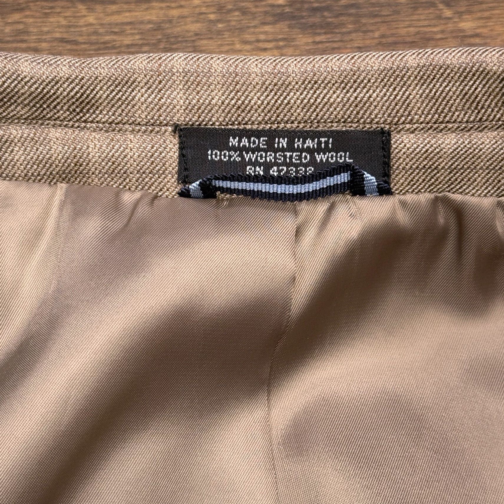 Tommy Hilfiger Tommy Hilfiger Blazer Suit Jacket 42R Brown Worsted Wool Check Double-Vented Notch Lapel Regular Fit Mens Size 42R - 6 Thumbnail