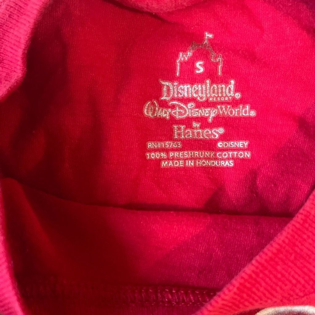 Hanes Vintage Red Disney World Long Sleeve Shirt Size US S / EU 44-46 / 1 - 4 Thumbnail
