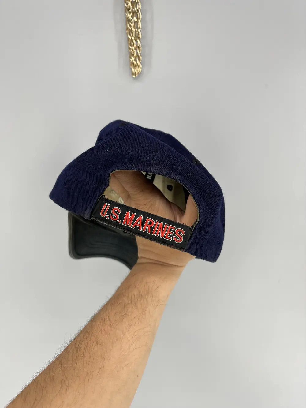 Vintage Once a Marine Hat Big Patch Black Adjustable Trucker Size ONE SIZE - 6 Thumbnail