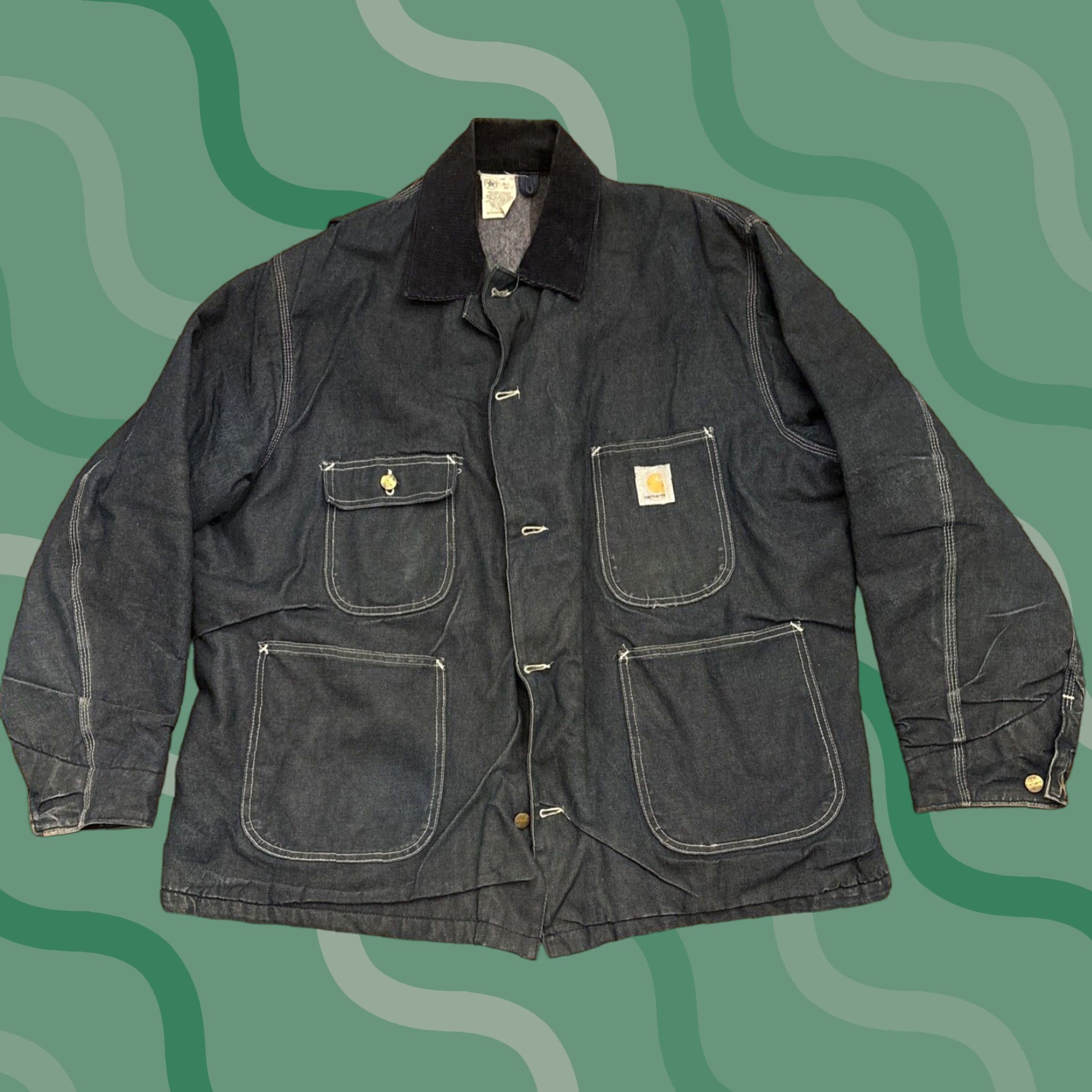 Carhartt VINTAGE Carhartt Coverall Jacket Denim Workwear 80s USA Adult XL Blue Mens Size US 36 / EU 52 - 1 Thumbnail
