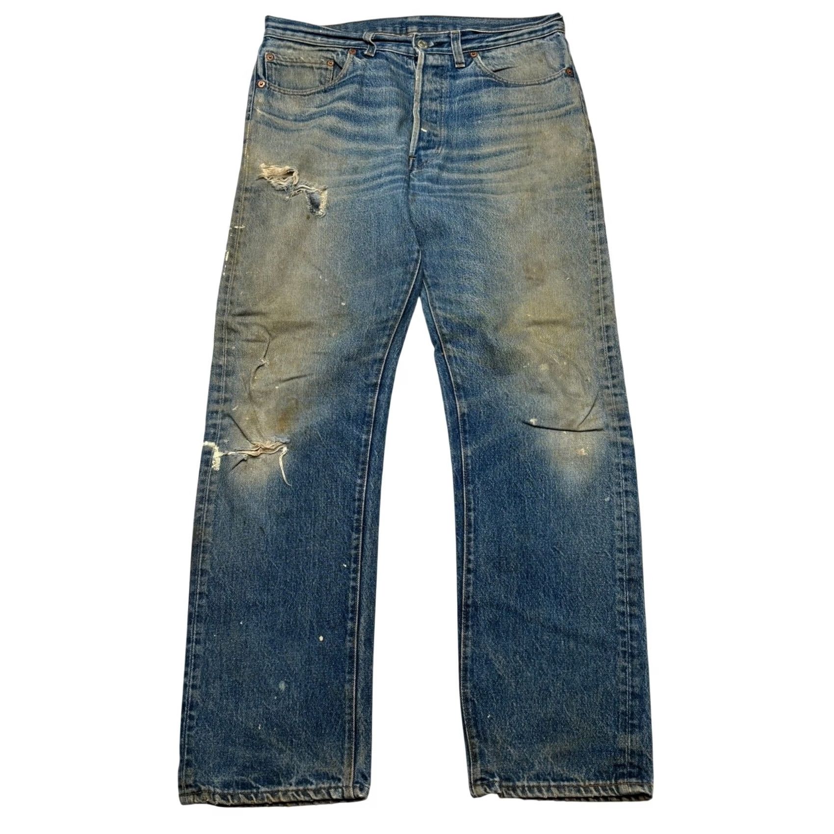 Levi's VINTAGE Levi's 501 Jeans Straight Leg Distressed Made in USA 80s 32x31 Size US 32 / EU 48 - 2 Thumbnail