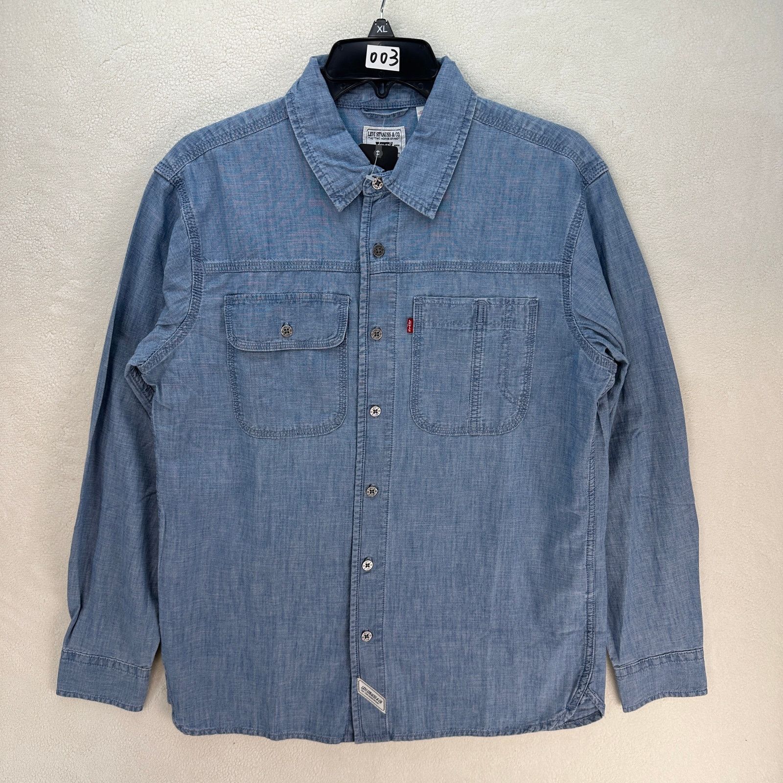 Levi's LEVI'S MEN'S XL LONG SLEEVE AUBURN WORKER SHIRT BLUE Size US XL / EU 56 / 4 - 1 Thumbnail