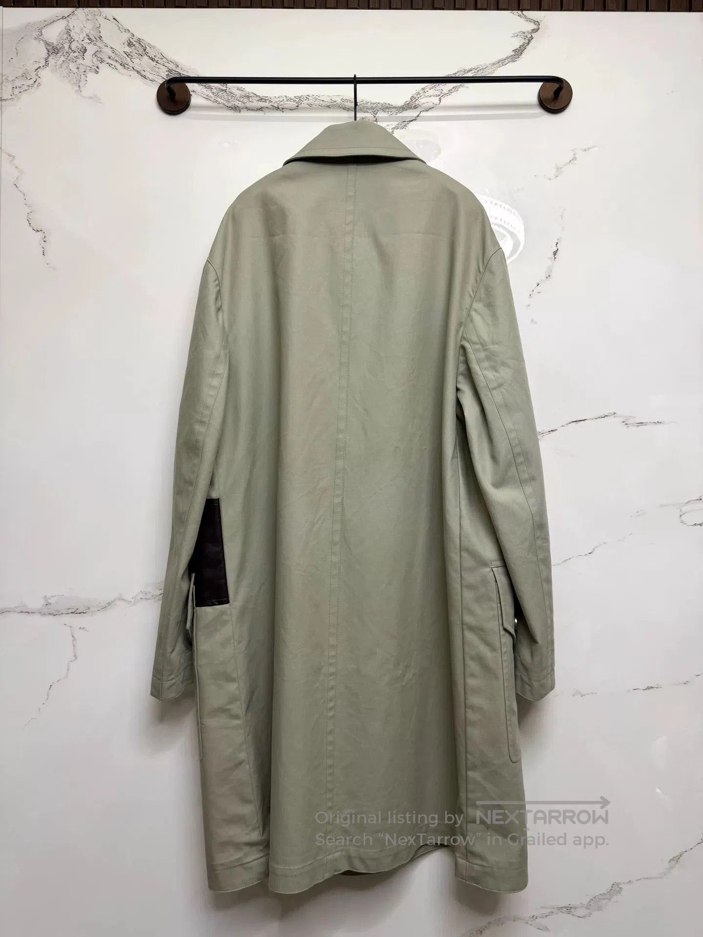 Hermes hermes gray and white leather coat. Size XL / US 12-14 / IT 48-50 - 3 Thumbnail