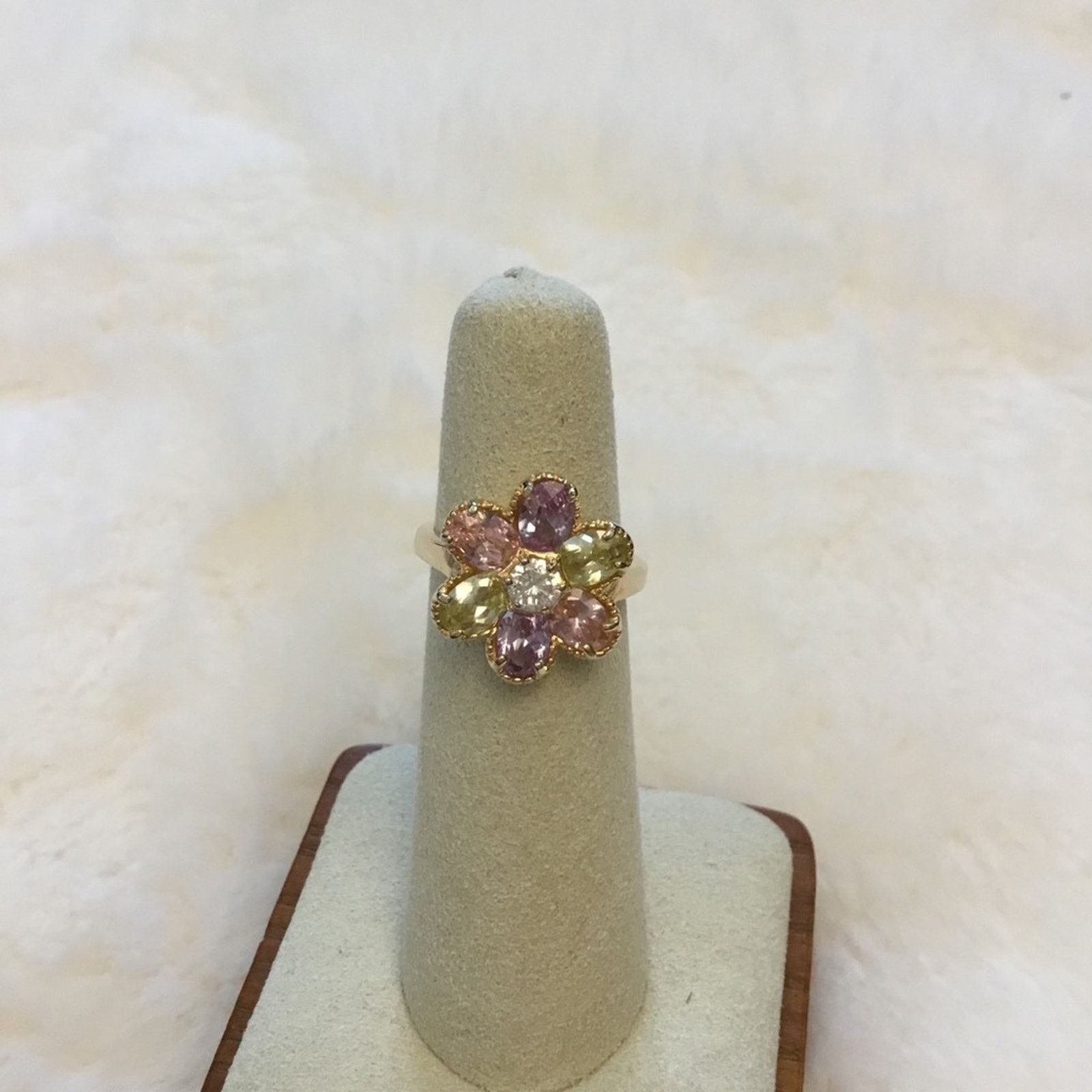 Other Multi-Color Crystals Sunflower Ring Size ONE SIZE - 2 Thumbnail
