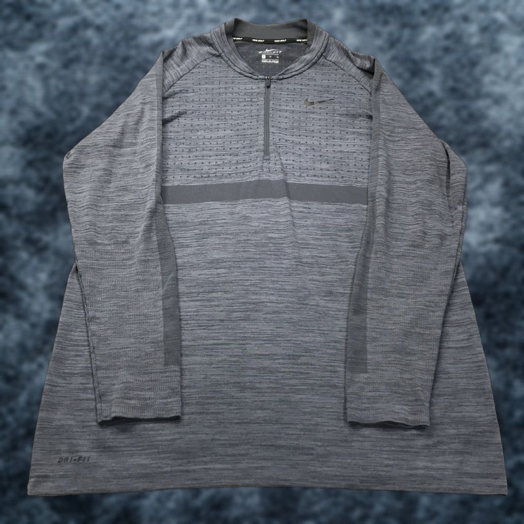 Nike Nike Golf Jacket Mens XL Gray Dry Knit 1/4 Zip Blade Collar Dri Fit Pullover Size US XL / EU 56 / 4 - 1 Thumbnail
