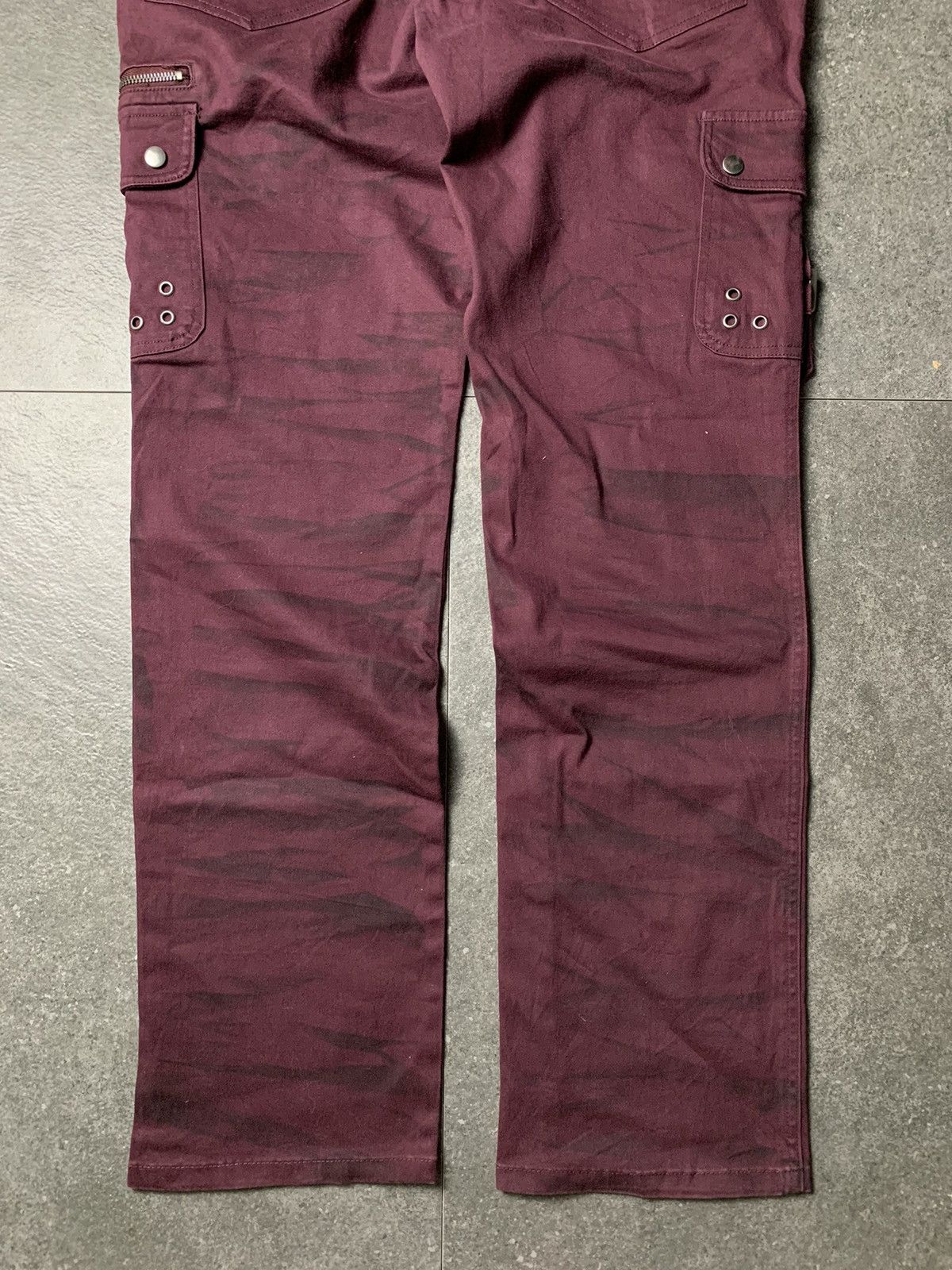 semanticdesign 2000s Semantic Design Red Wine Slashed Bondage Cargo Pants Size US 36 / EU 52 - 13 Thumbnail